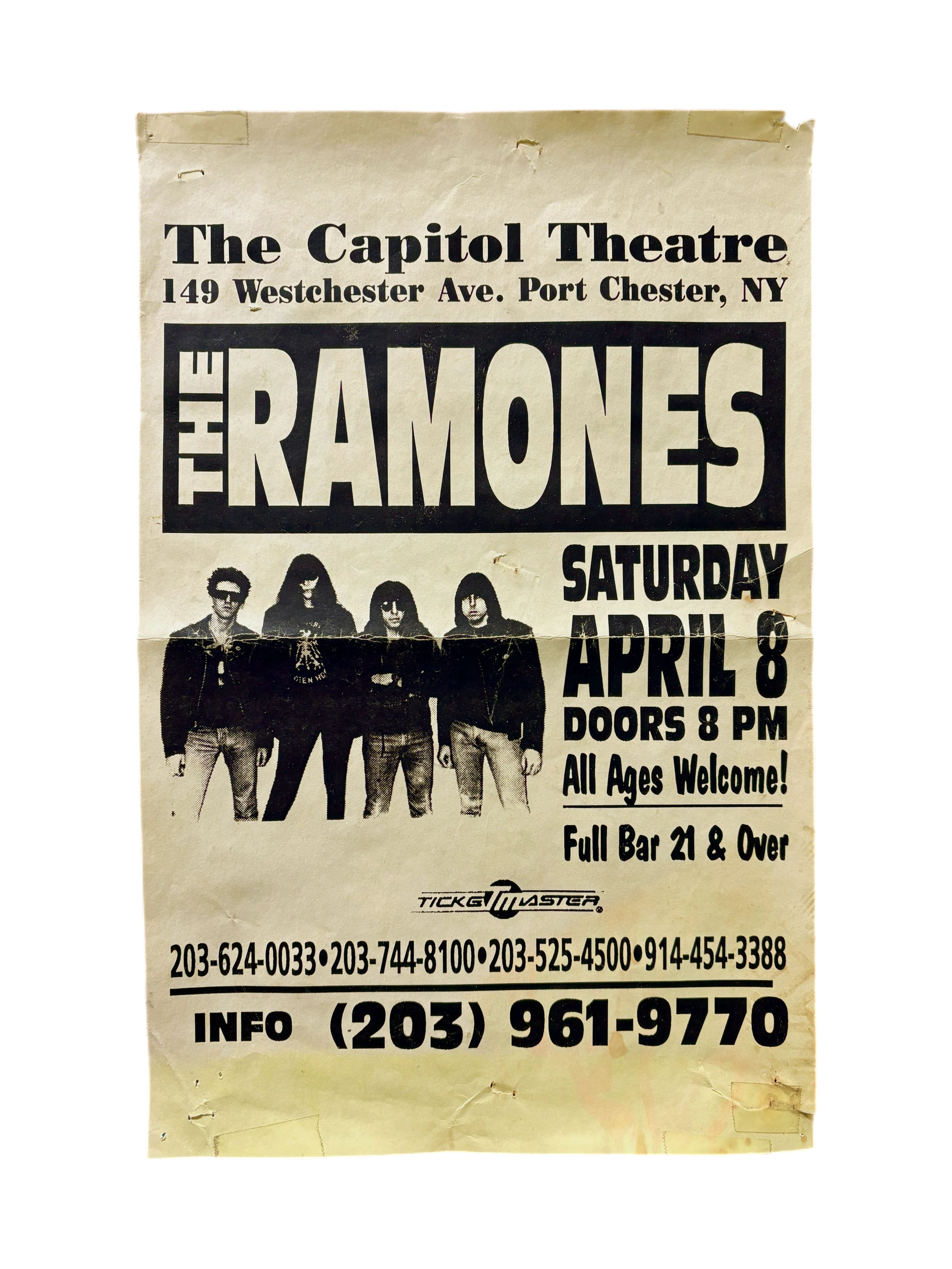 Vintage Ramones "Capitol Theater, 1995" Concert Poster