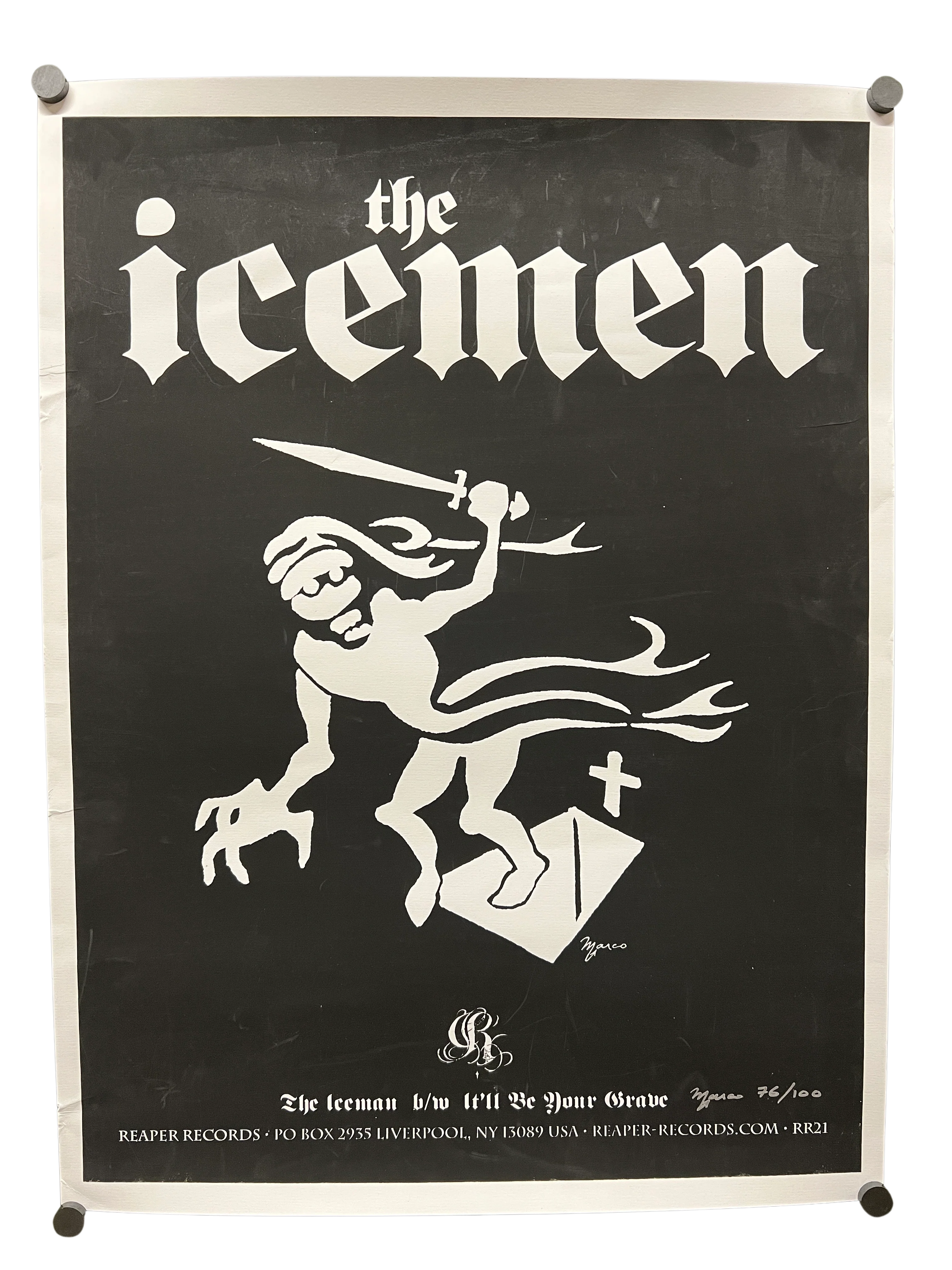 The Icemen "Reaper Records" Screenprinted Poster