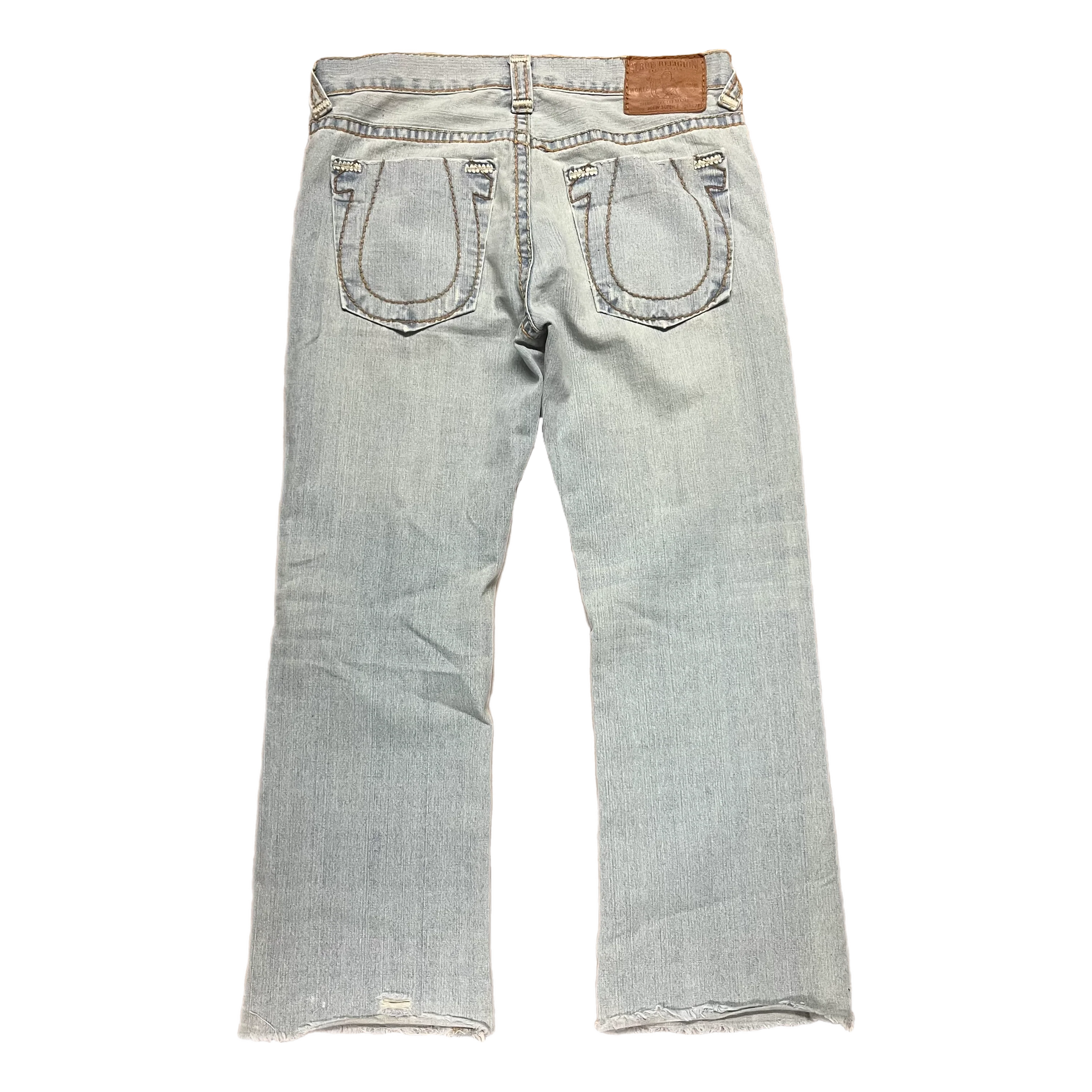 True Religion "Bobby Super T" 37X31 Made In USA Light Wash Jeans - Image 2