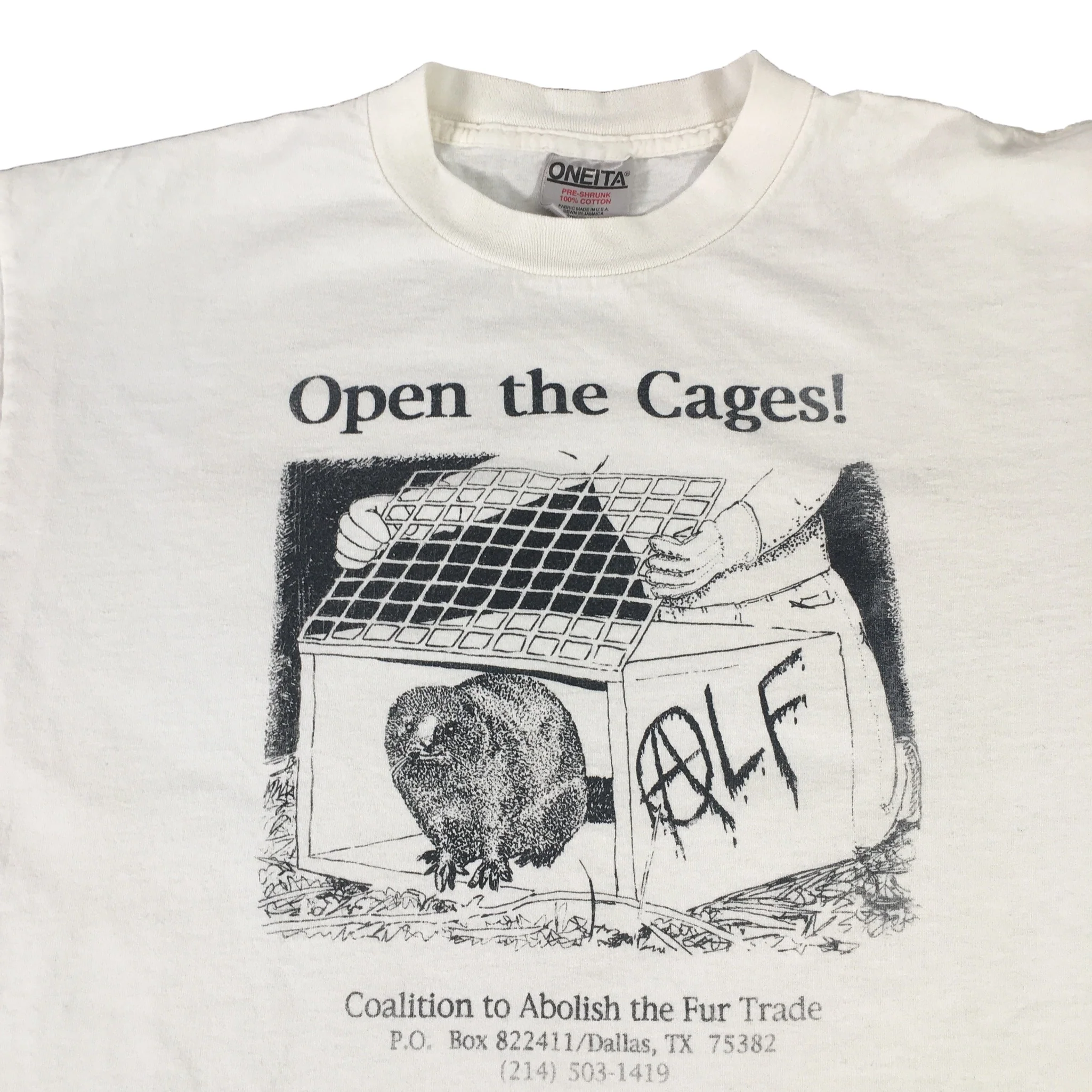 Vintage Animal Liberation Front "Open The Cages!" T-Shirt - Image 5