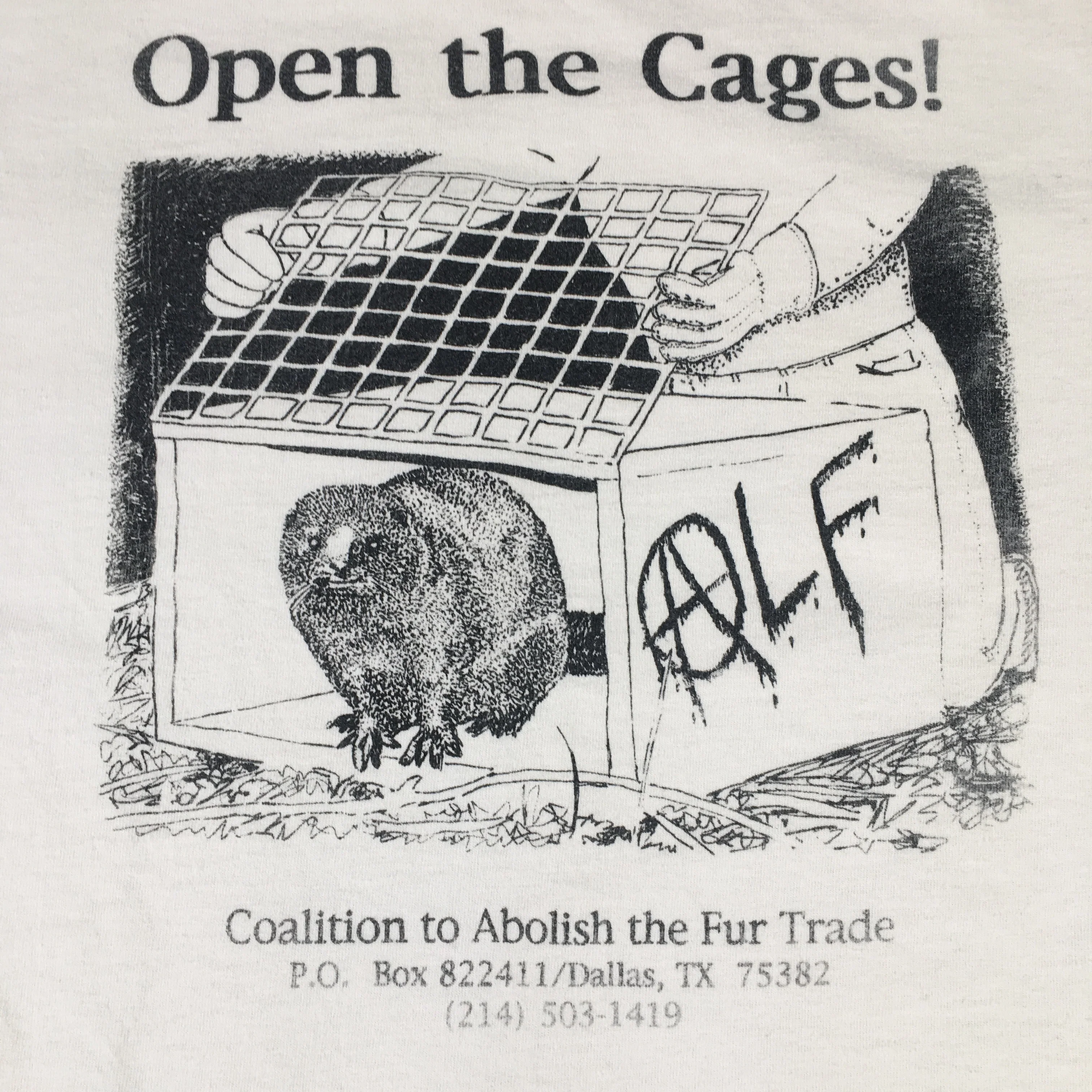 Vintage Animal Liberation Front "Open The Cages!" T-Shirt - Image 6