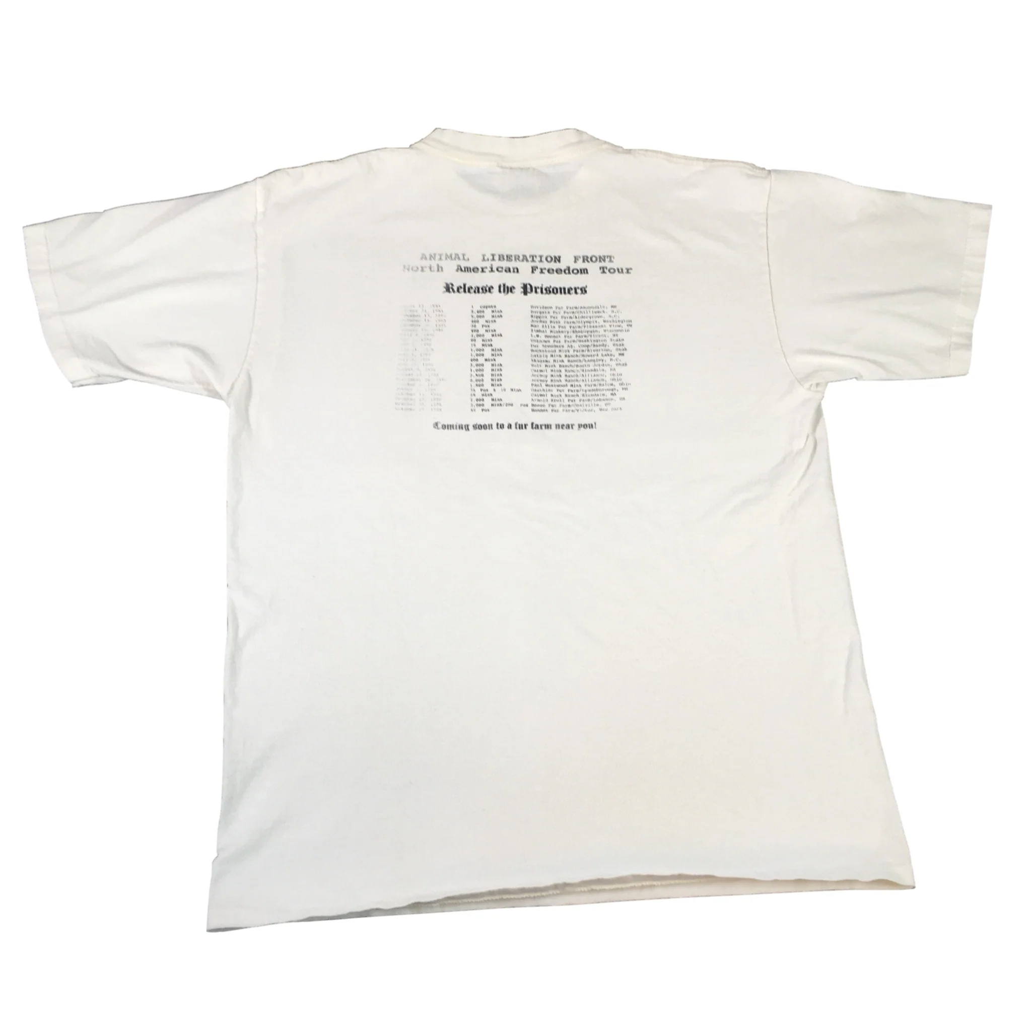 Vintage Animal Liberation Front "Open The Cages!" T-Shirt - Image 7