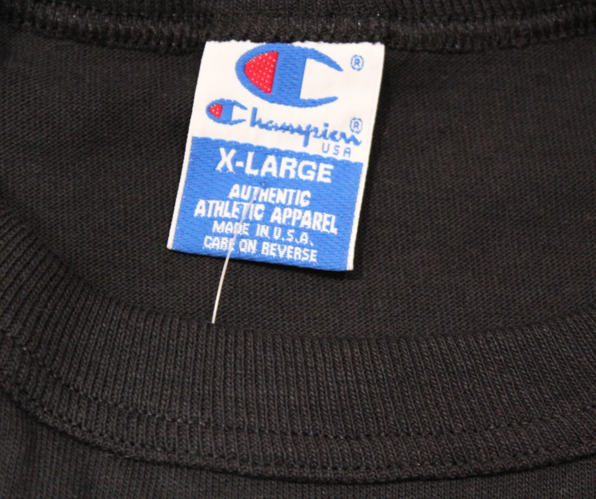 Vintage Black Champion "Logo" T-Shirt - Image 3