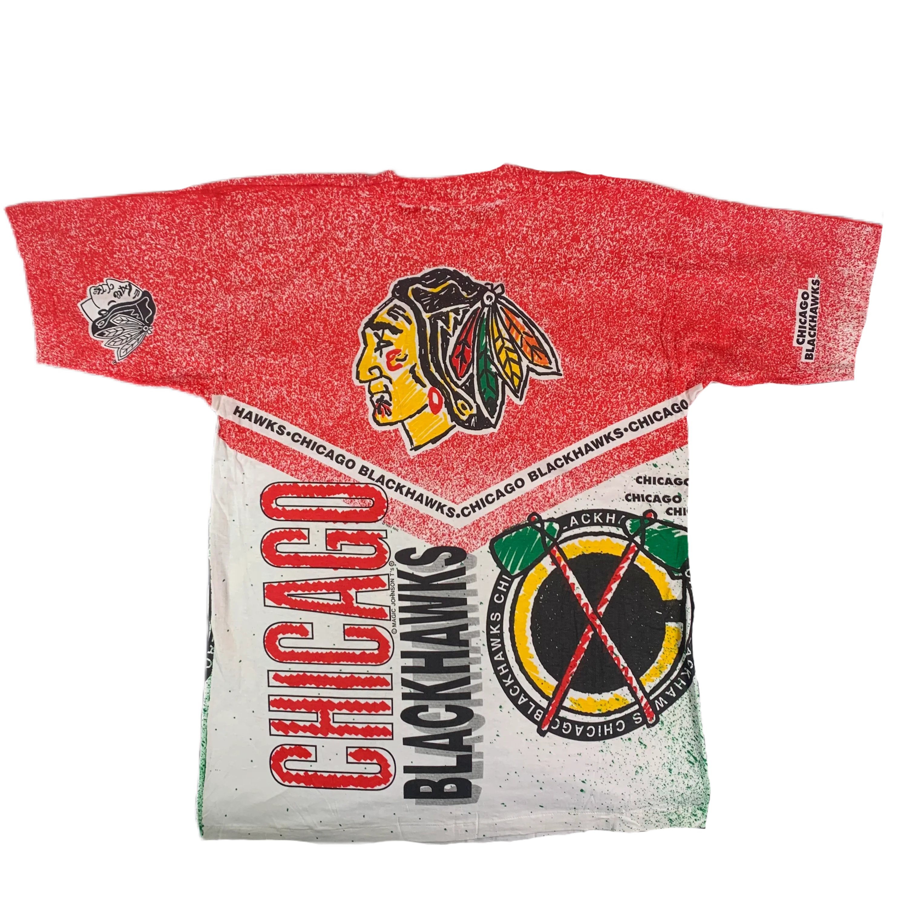 Vintage Chicago Blackhawks "All Over Print" T-Shirt - Image 2