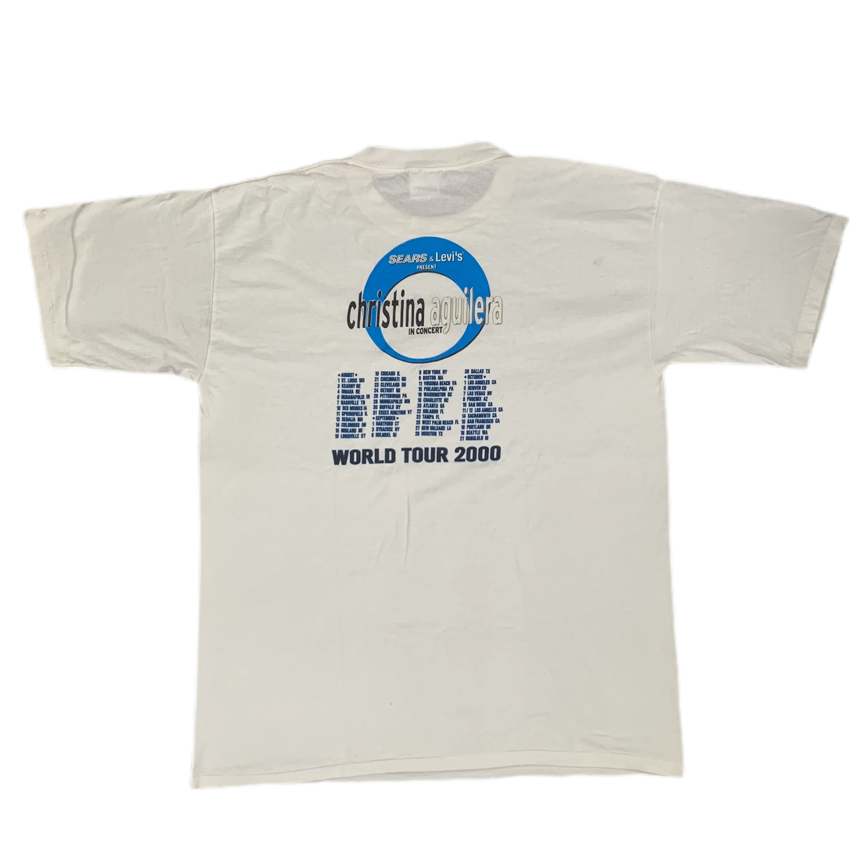 Vintage Christina Aguilera "Sears & Levi's" World Tour T-Shirt - Image 2