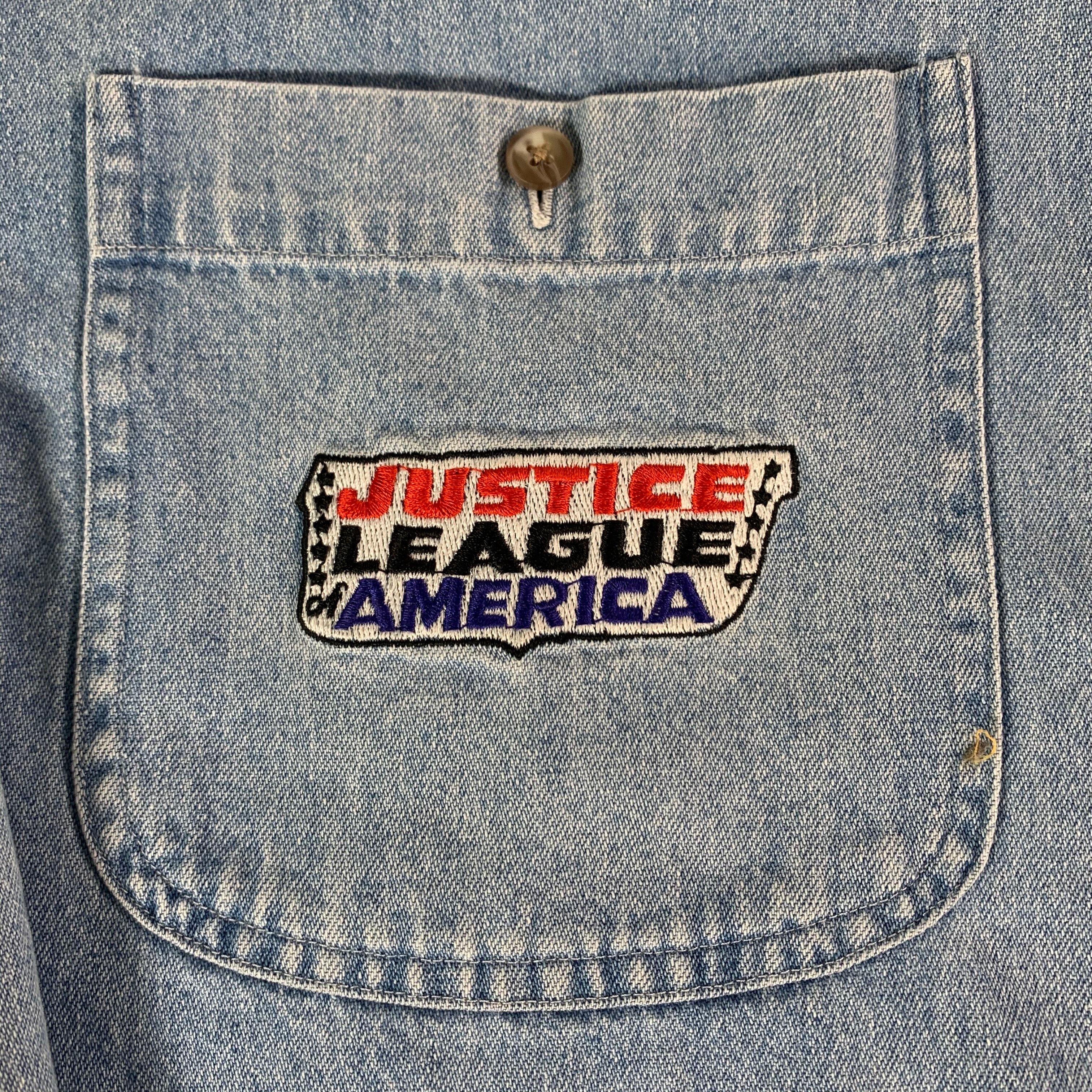 Vintage DC Comics "Justice League Of America" Denim Shirt - Image 3