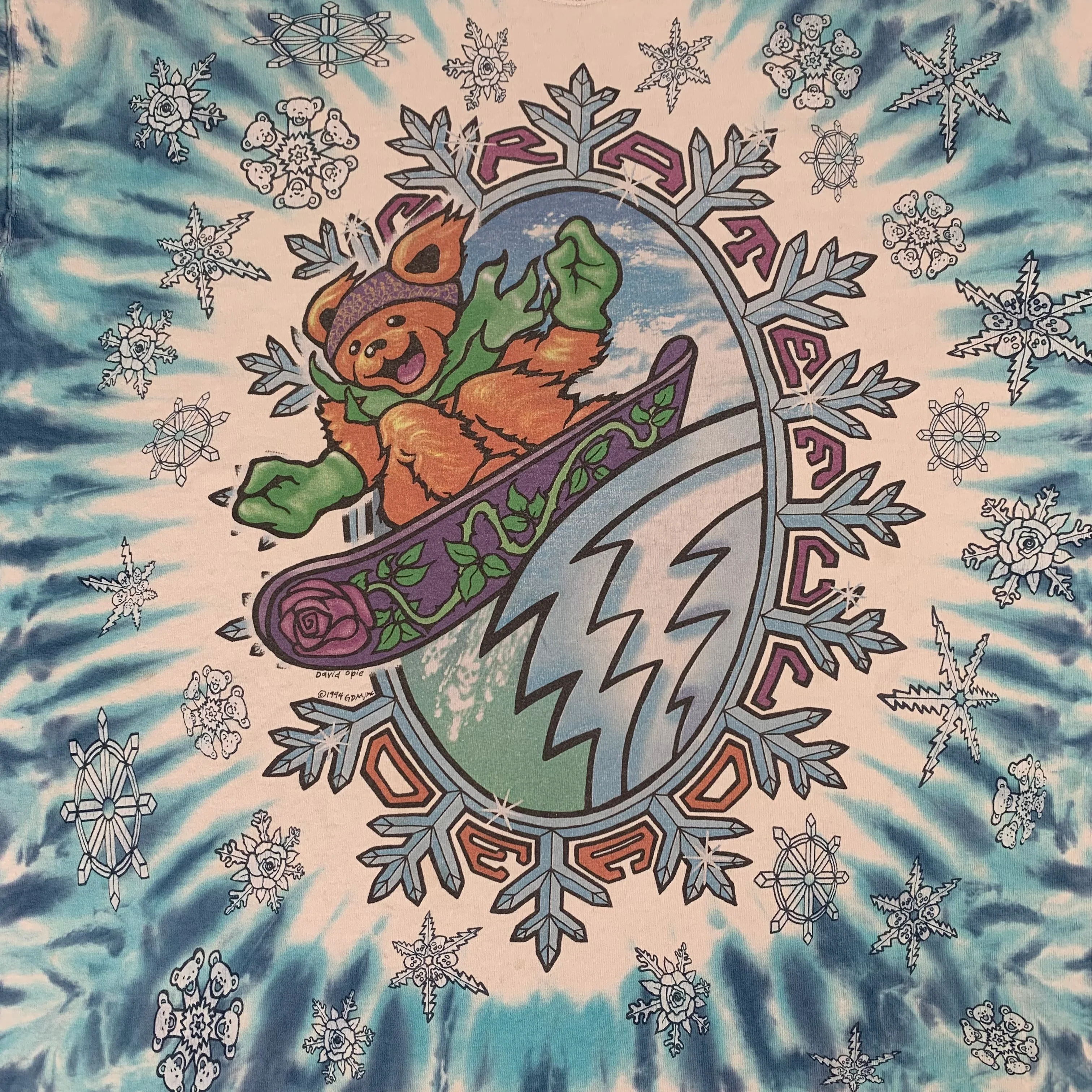 Vintage Grateful Dead "Snow" David Opie Tie Dye T-Shirt - Image 3
