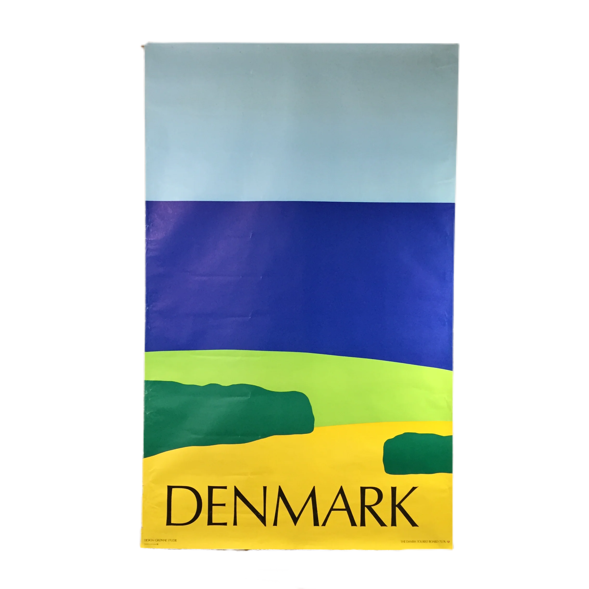 Vintage Grønne Studie "Denmark" Poster