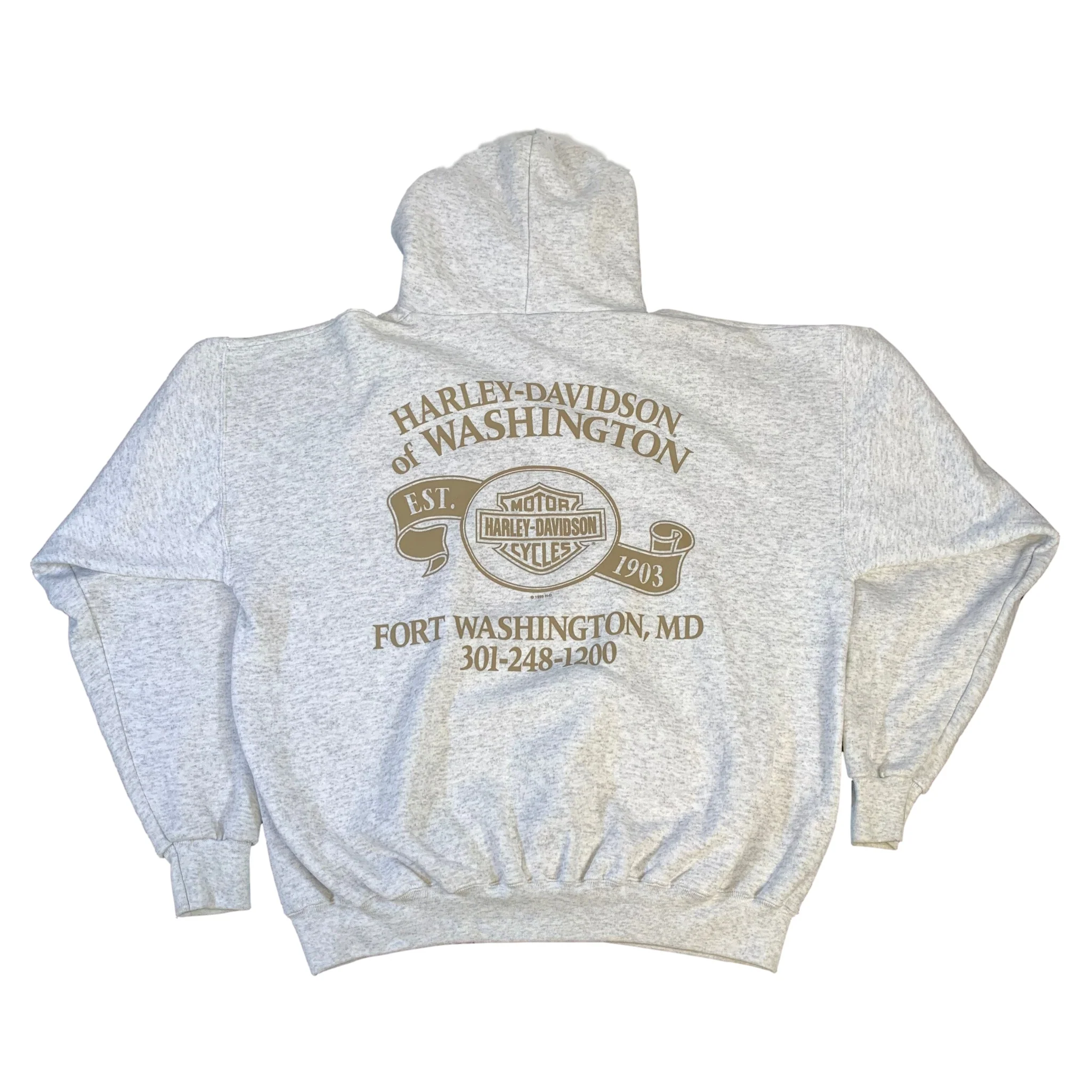 Vintage Harley-Davidson "Ride To Live" Pullover Hooded Sweatshirt - Image 5
