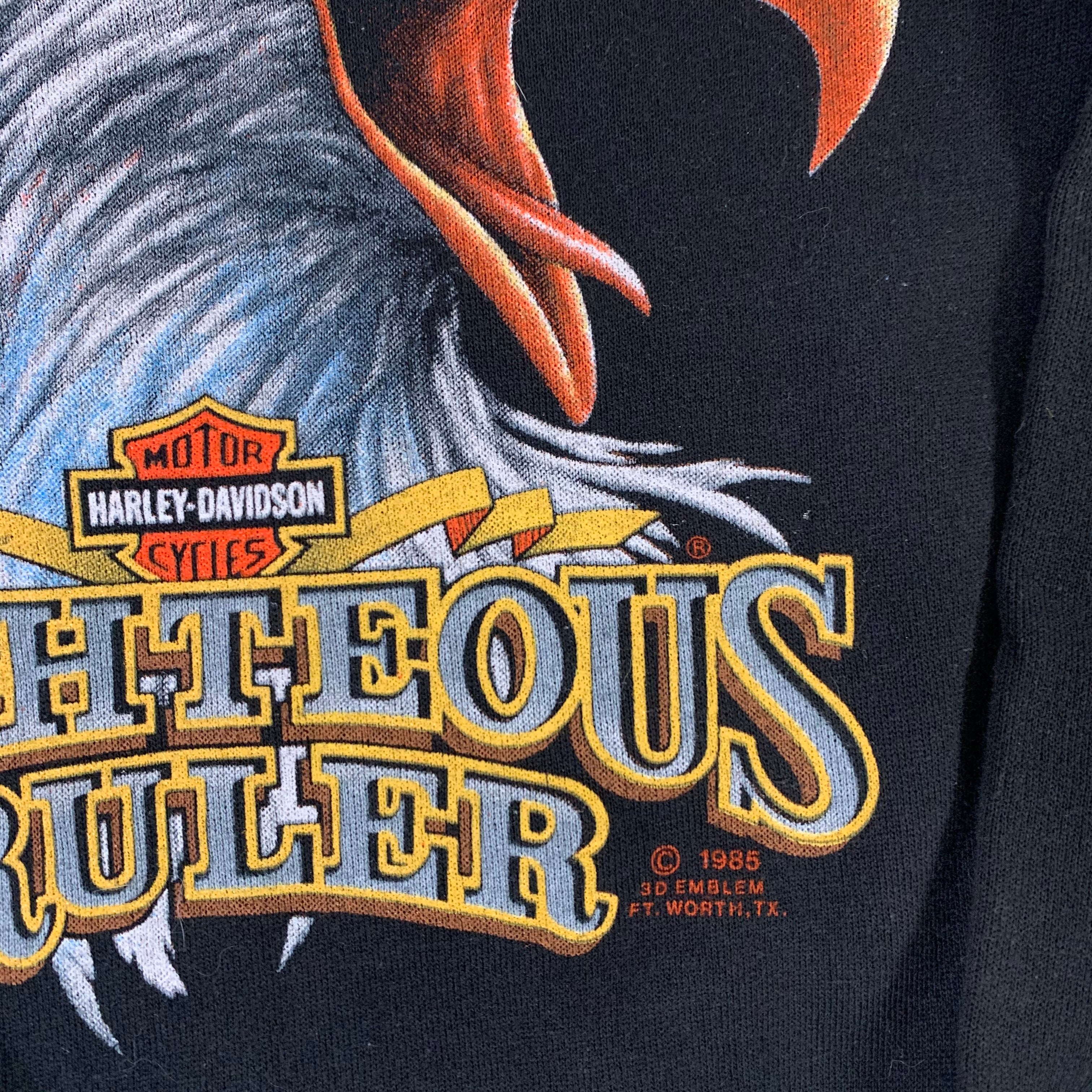 Vintage Harley-Davidson "Righteous Ruler" Ezekiel's Wheel Boutique Raglan Sweatshirt - Image 3