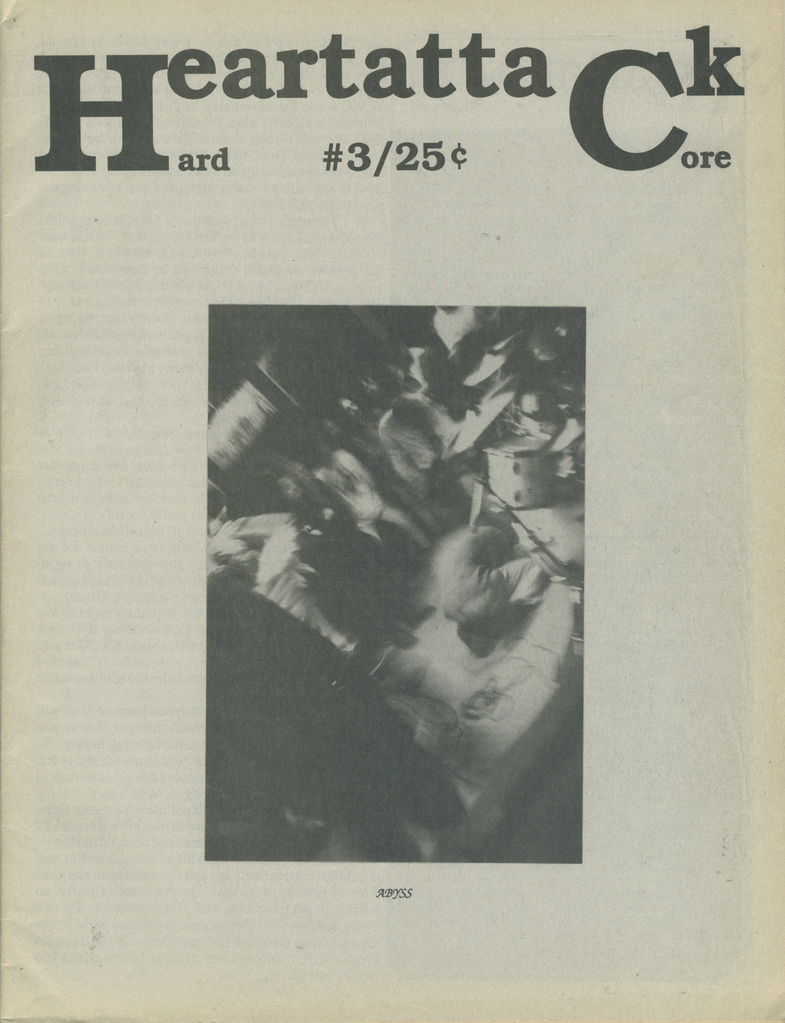 Vintage HeartattaCk Fanzine "Abyss" Issue #3