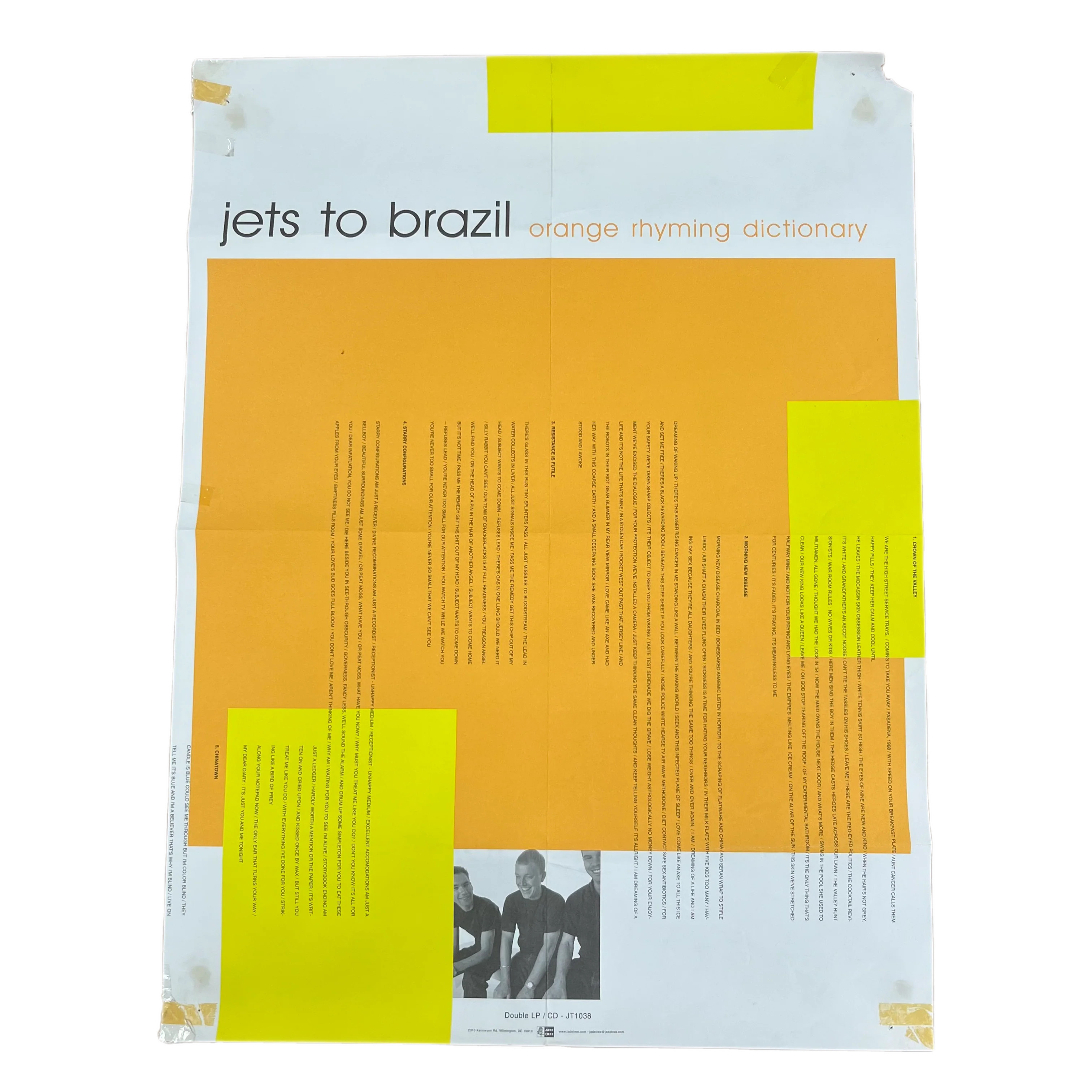 Vintage Jets To Brazil "Orange Rhyming Dictionary" Jade Tree Promotional Poster