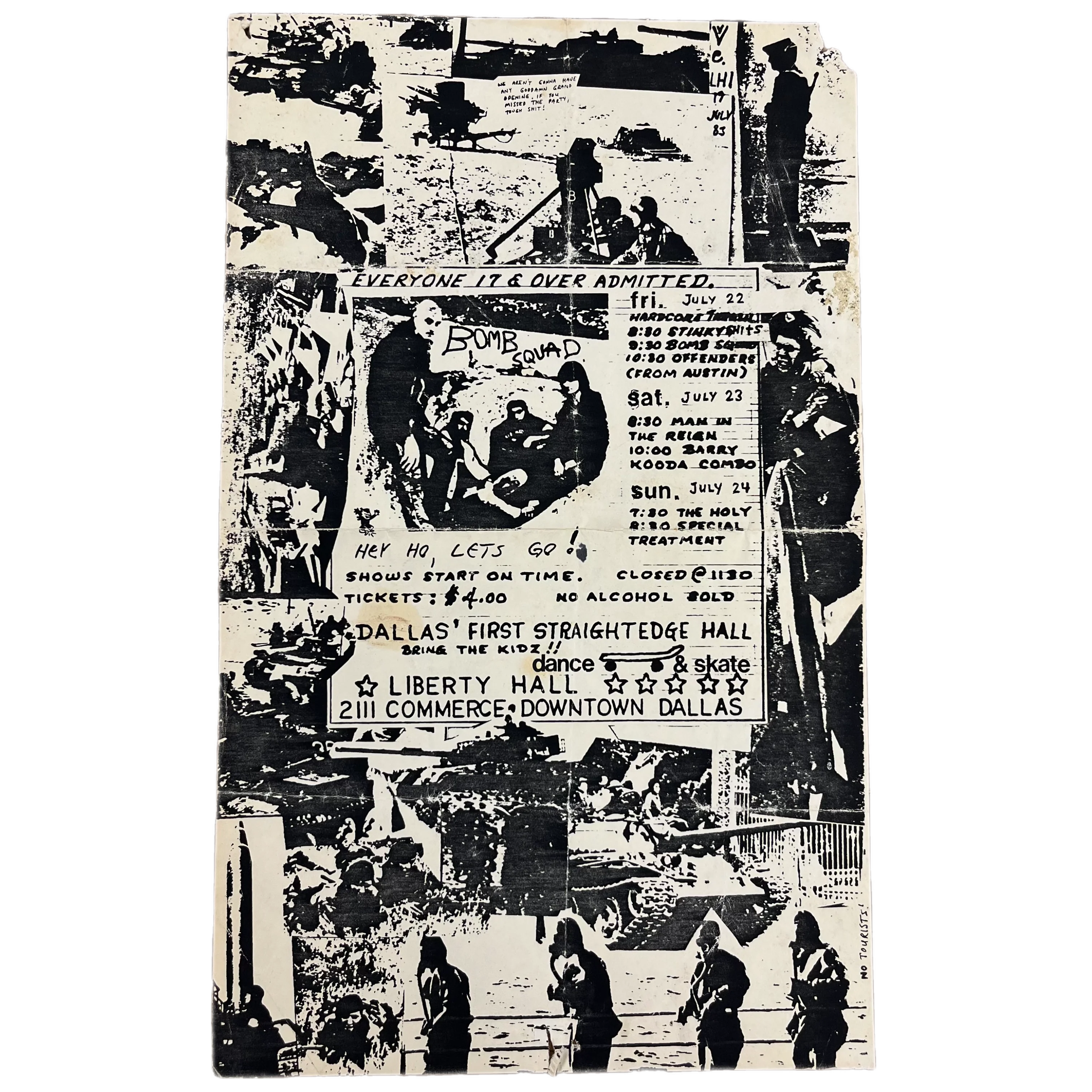 Vintage Liberty Hall Texas "Straight Edge" Show Schedule Flyer