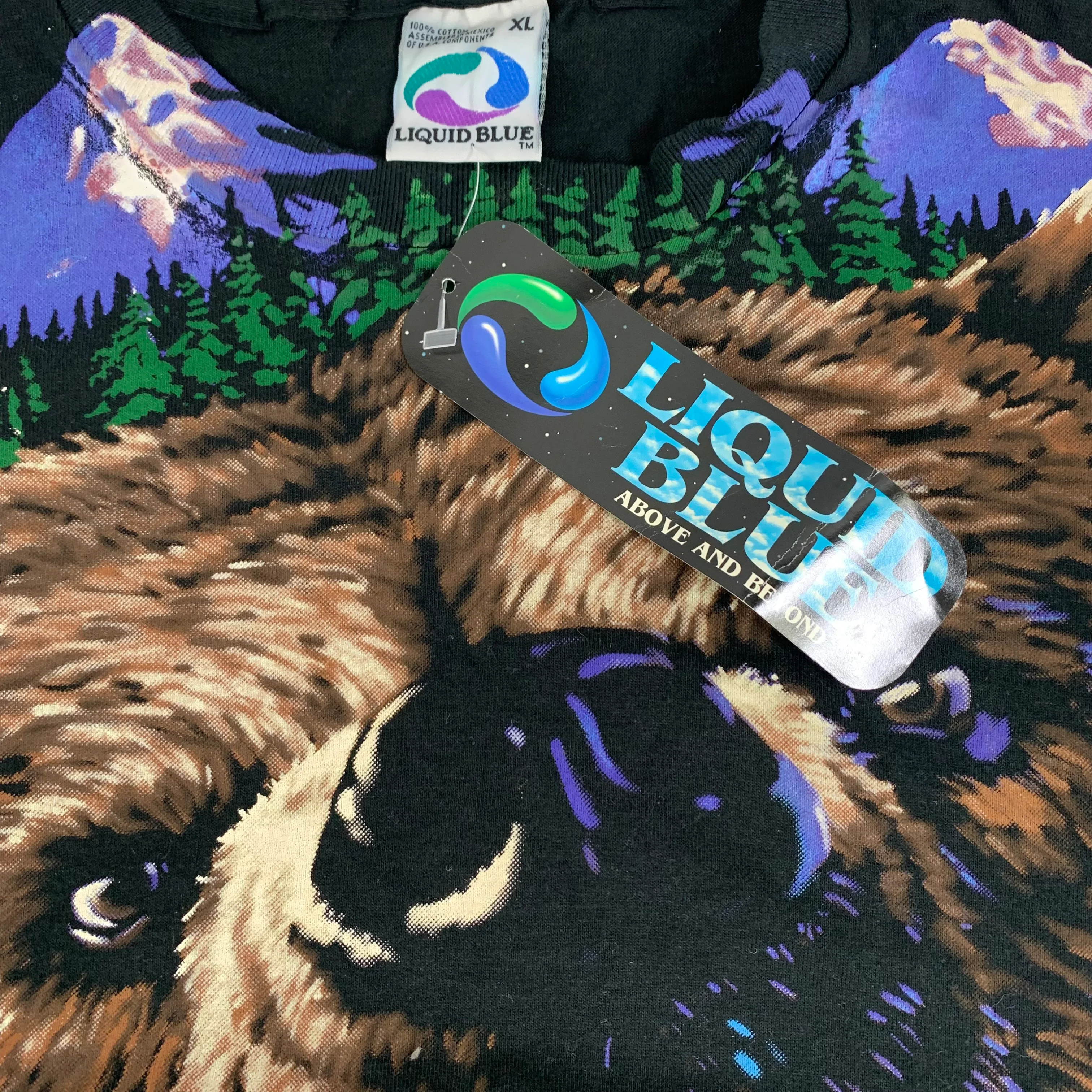 Vintage Liquid Blue "Grizzly Bear" All Over Print T-Shirt - Image 4