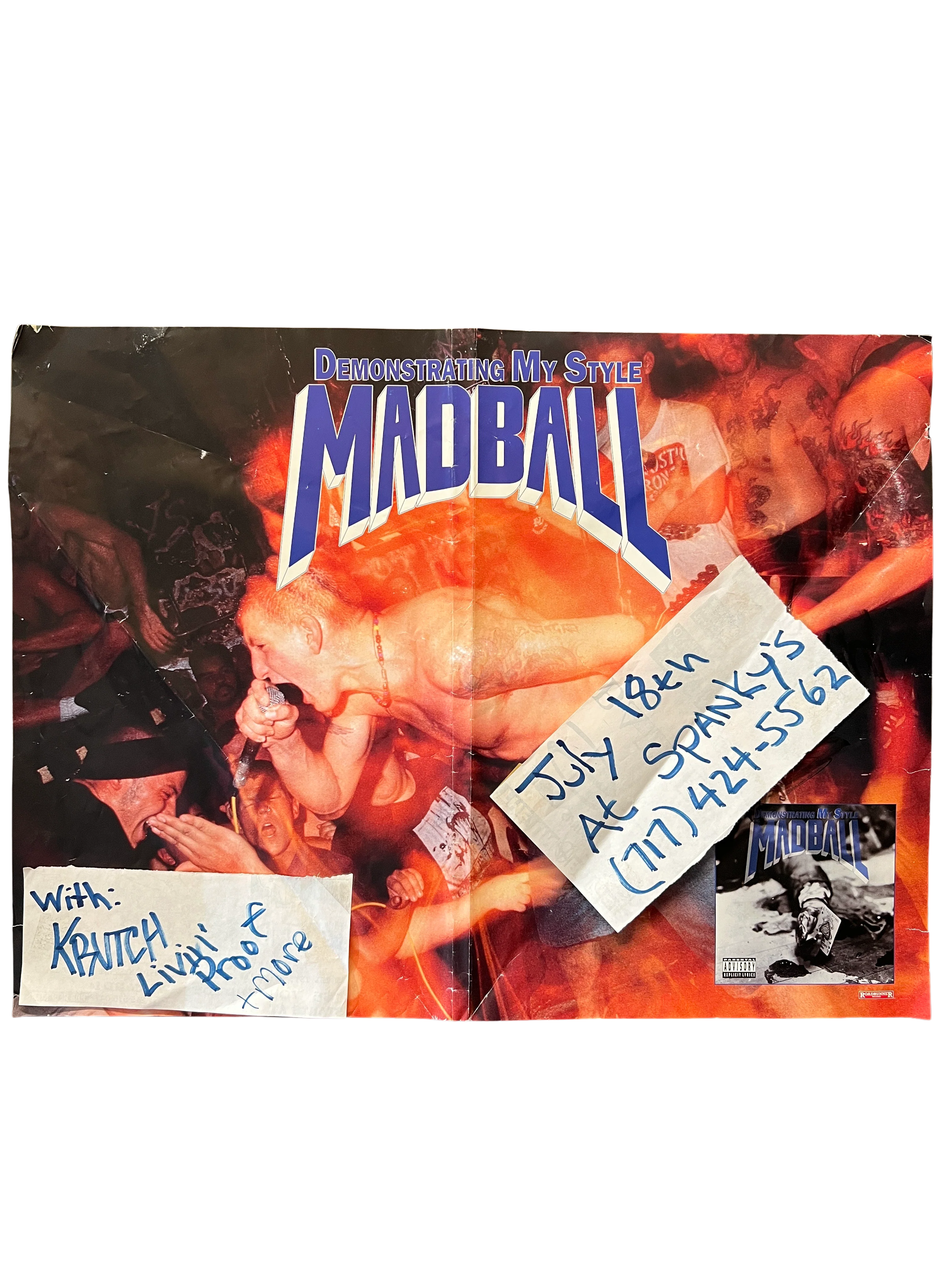 Vintage Madball "Demonstrating My Style/Live at Spanky's w/ Krutch" Poster