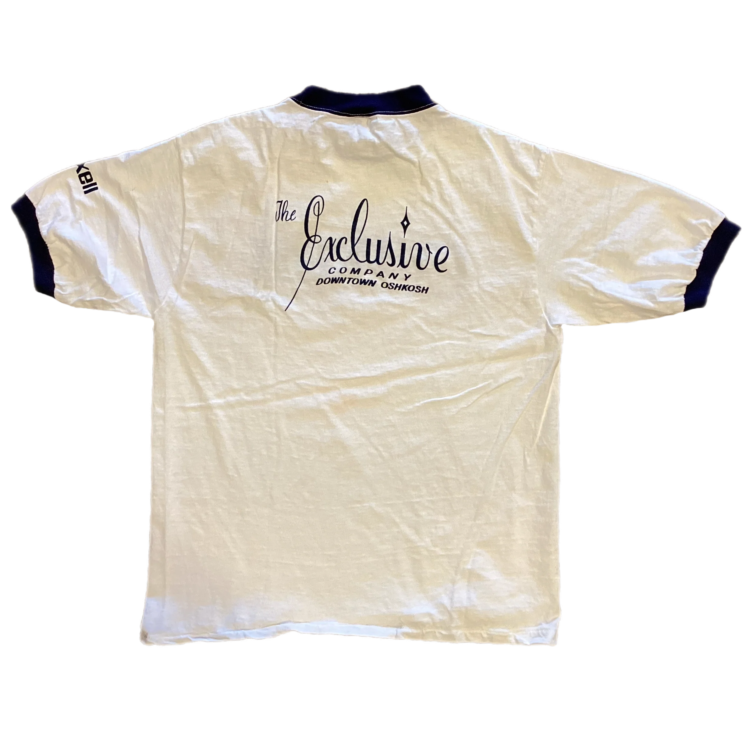 Vintage Maxell "The Answer To All Your Tape Needs" Downtown Oshkosh Ringer Shirt - Image 2
