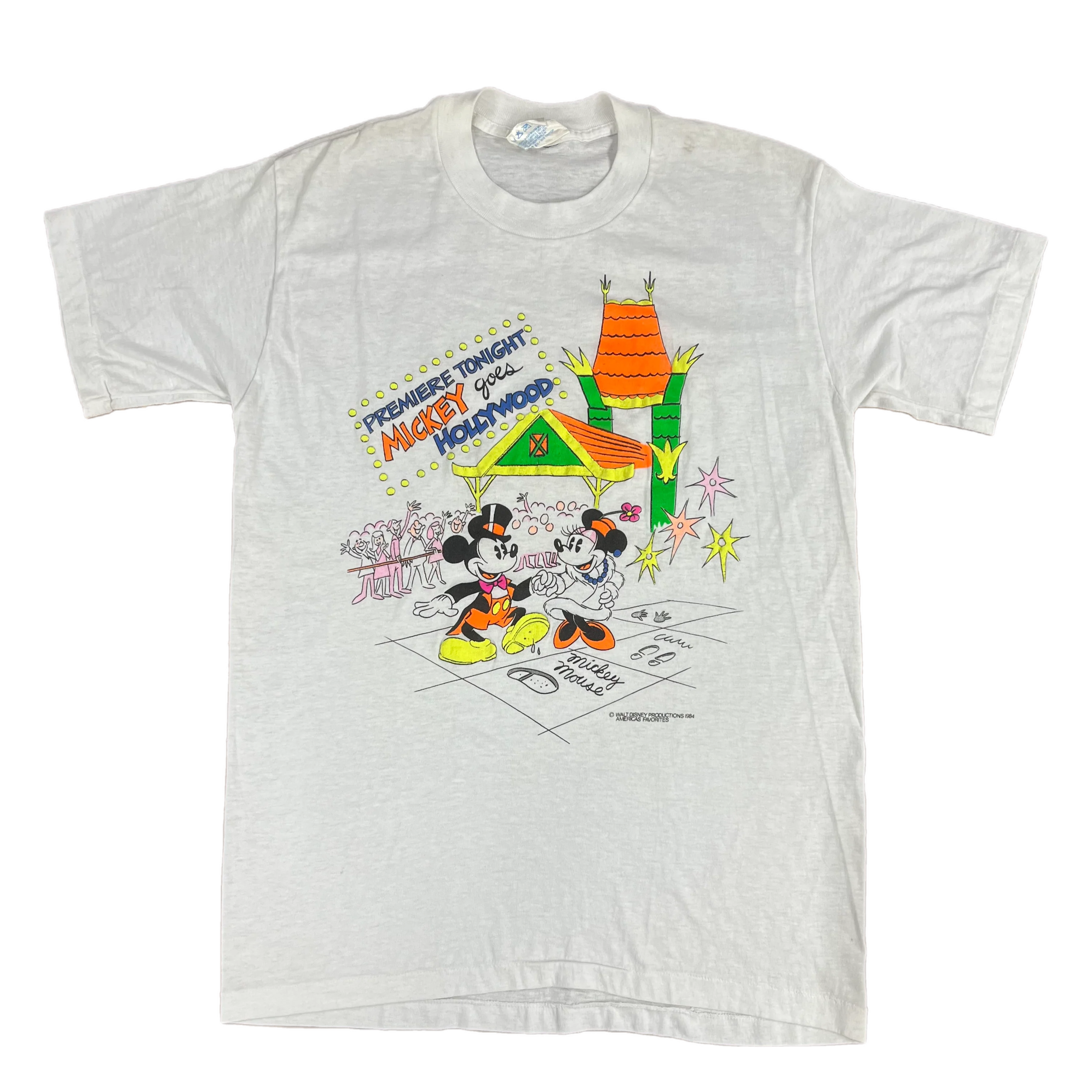 Vintage Mickey Mouse "Mickey Goes Hollywood" Walt Disney Puffy Ink T-Shirt