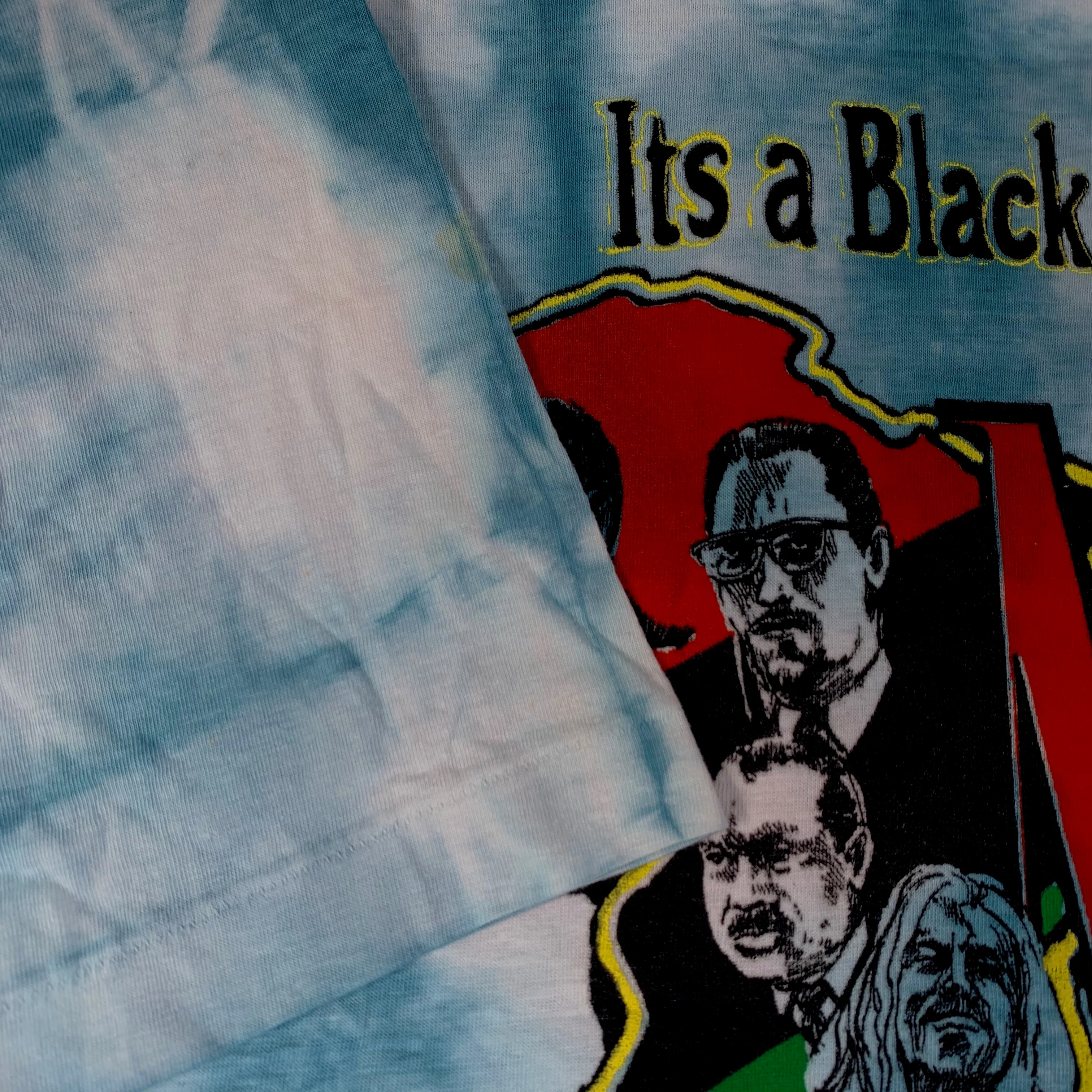 Vintage MLK Malcolm X Bob Marley Mandela Garvey "It's A Black Thing" Tie Dye T-Shirt - Image 3
