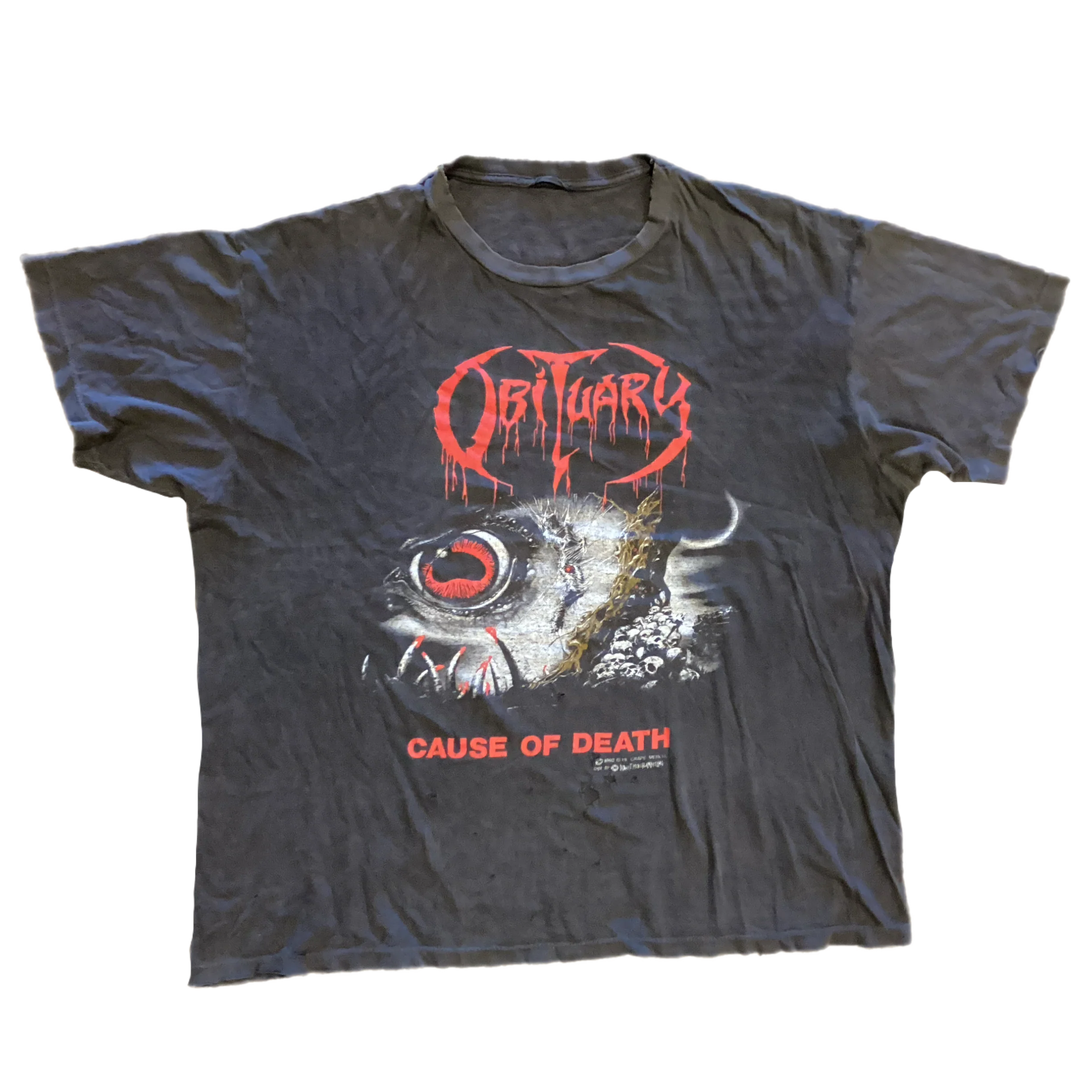 Vintage Obituary "Cause Of Death" NA '90 Tour T-Shirt