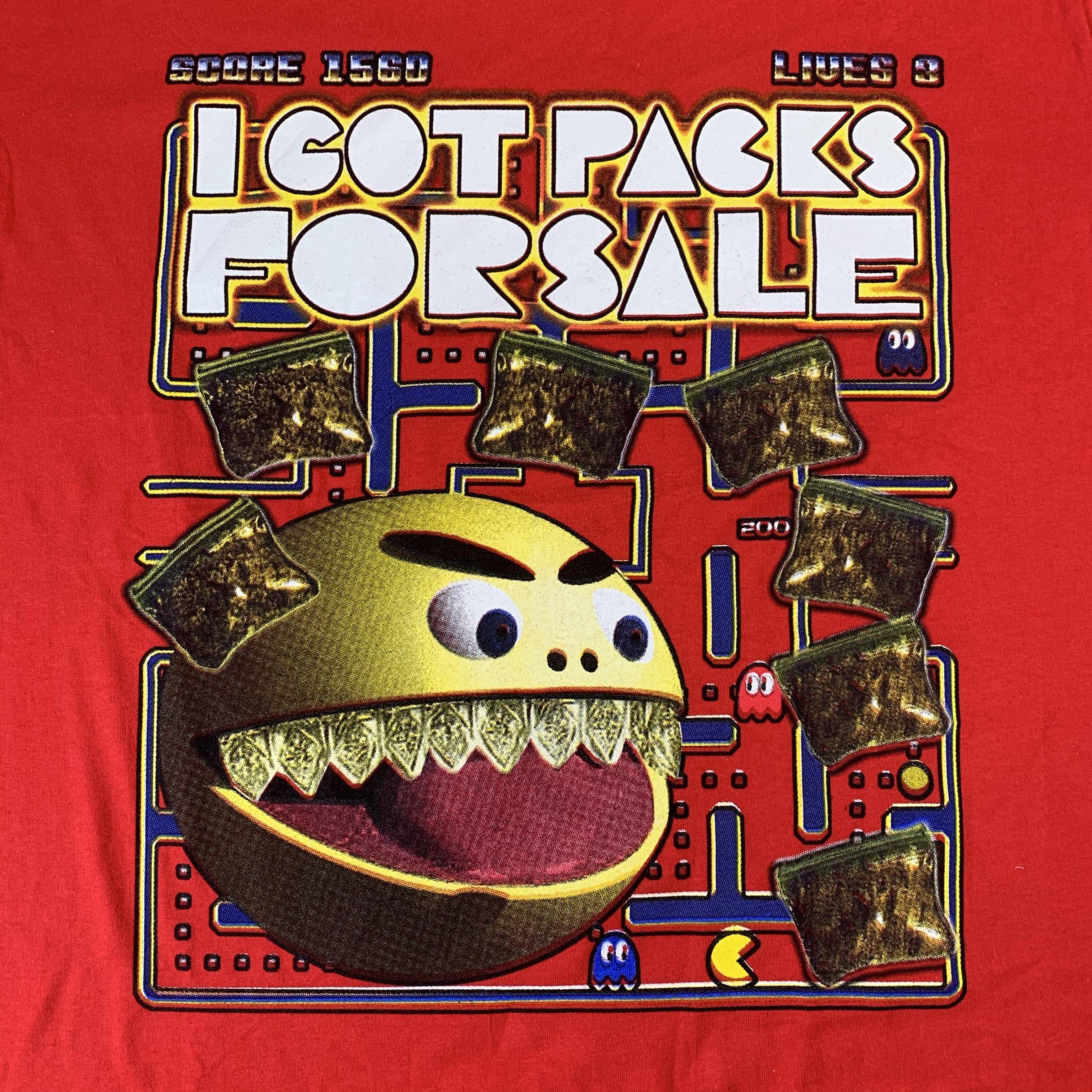 Vintage Pac-Man "I Got Packs For Sale" T-Shirt - Image 2