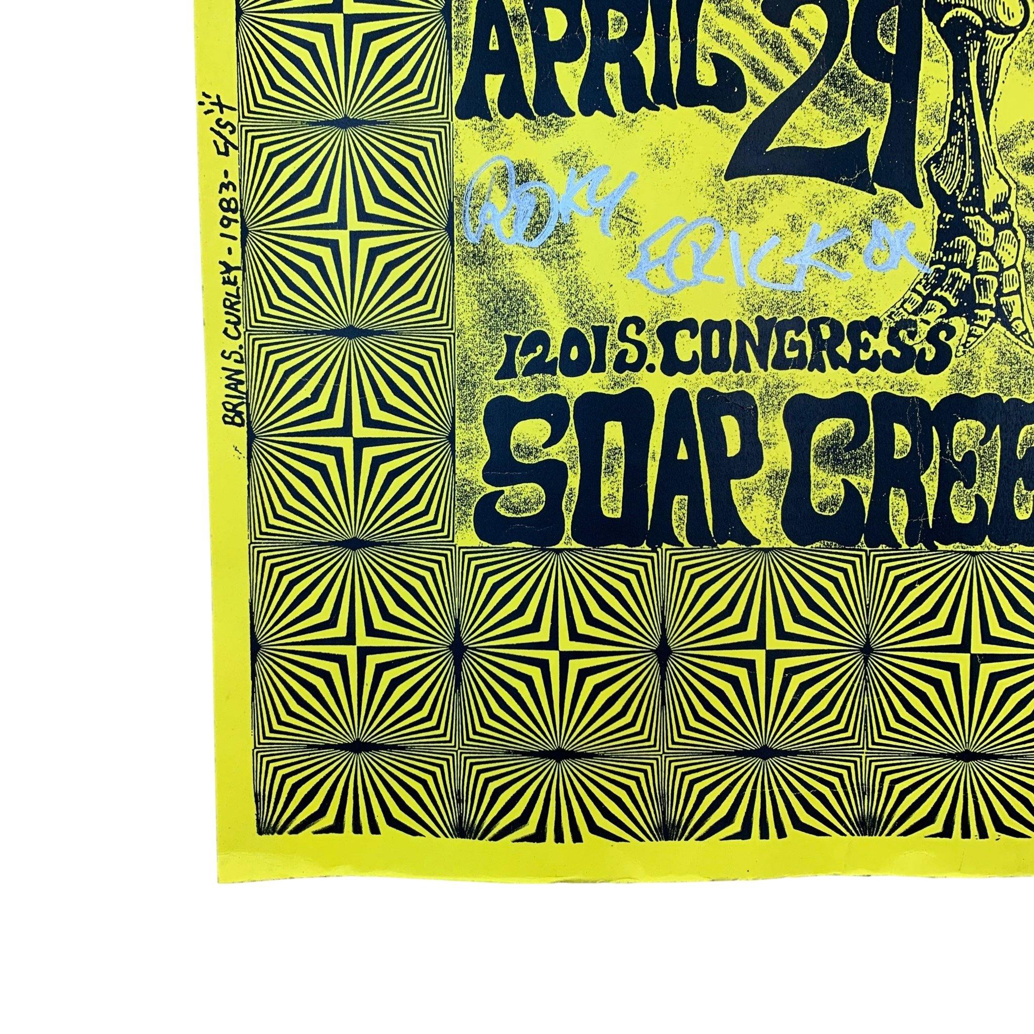 Vintage Roky Erickson & Evil Hook Wildlife "Austin 1983" Signed Poster - Image 3