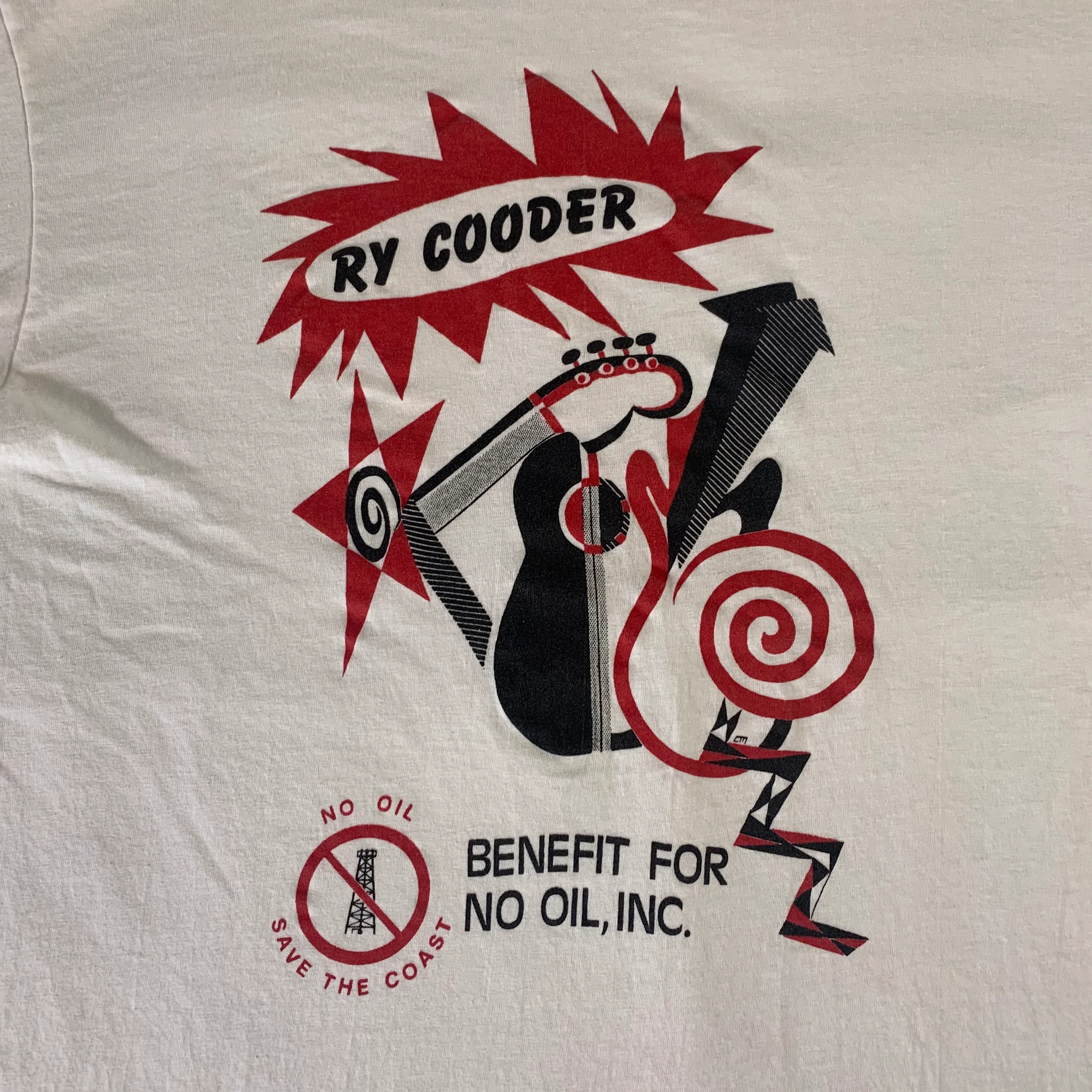 Vintage Ry Cooder "Benefit For No Oil Inc" T-Shirt - Image 2