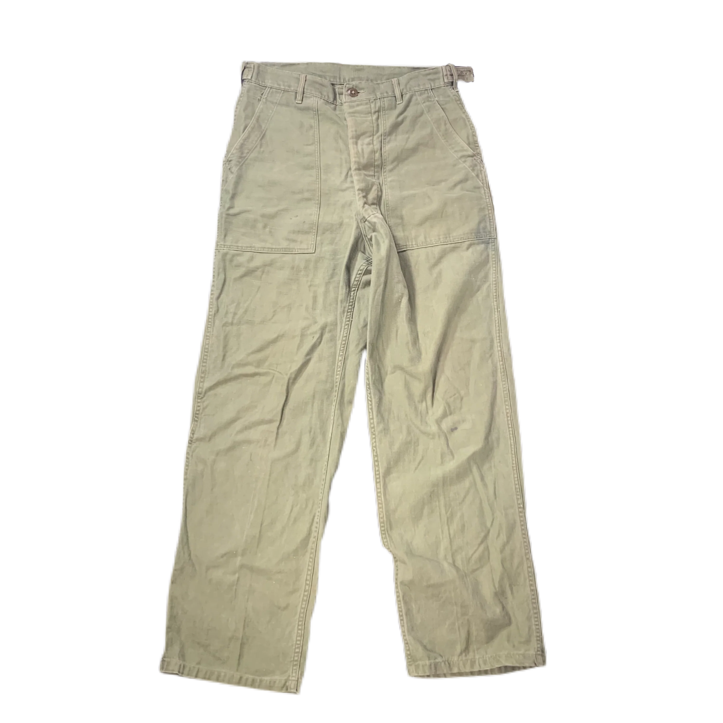Vintage US Army Sateen "OG-107" Cotton Trousers 31x30