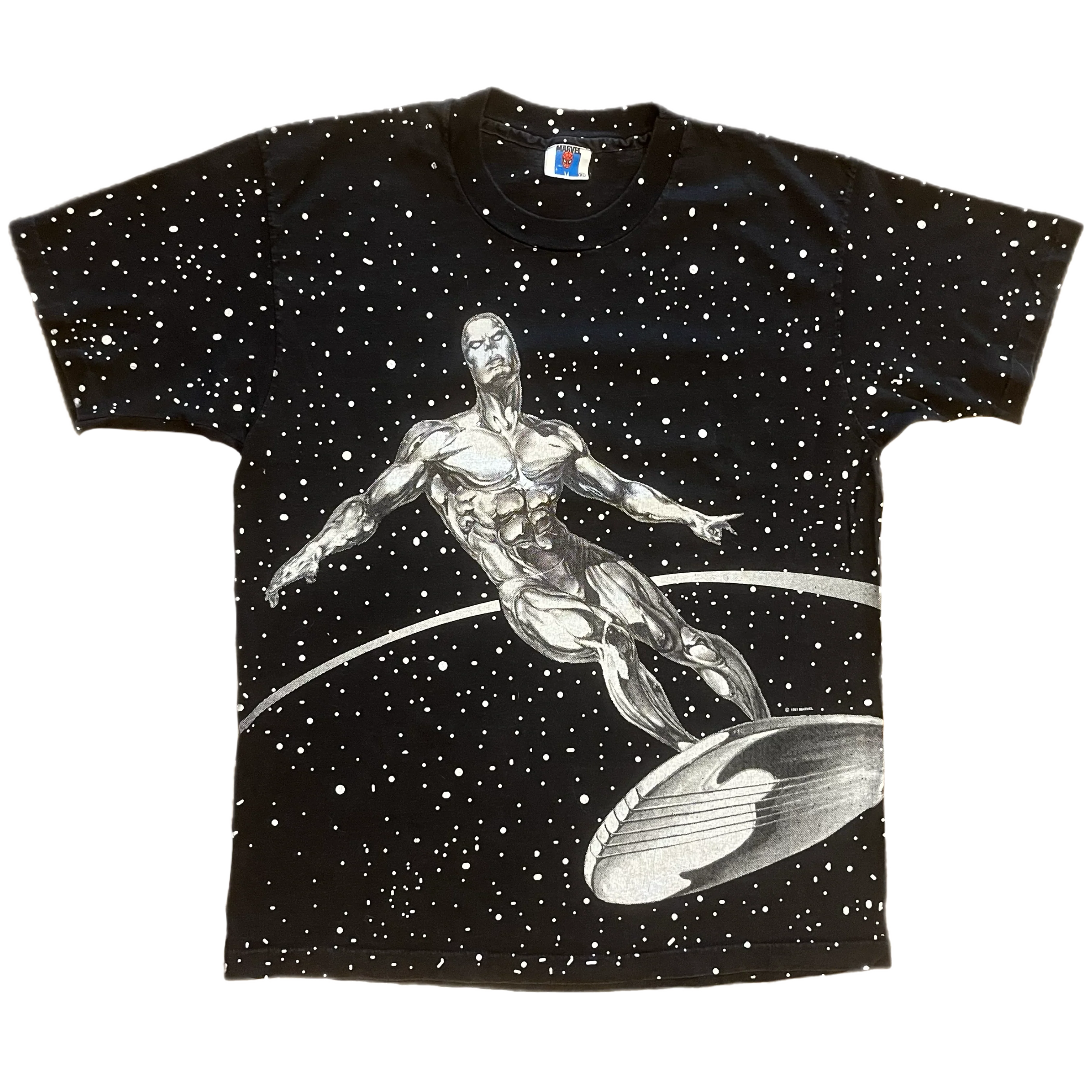 Vintage Silver Surfer "Marvel" '91 All Over Print T-Shirt
