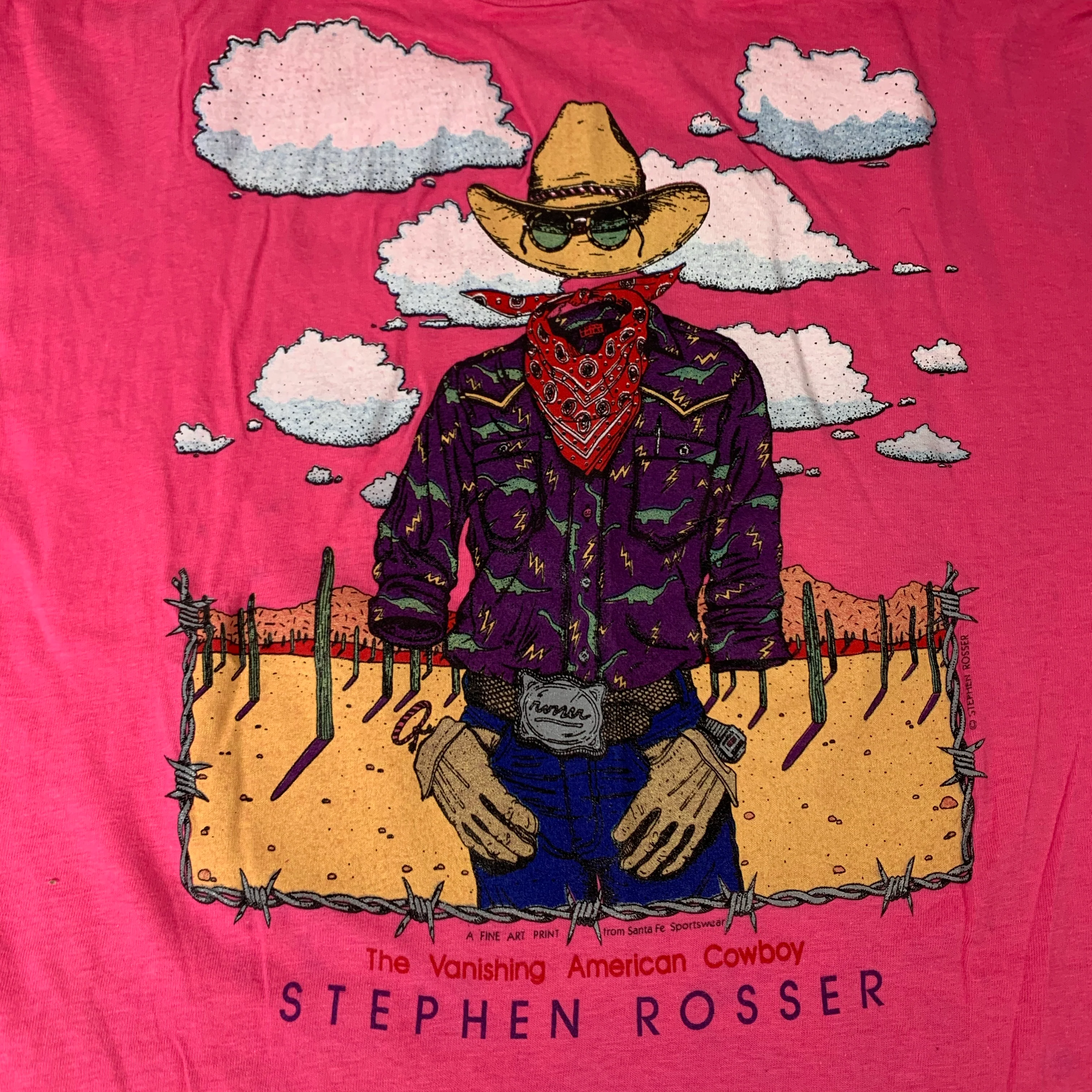 Vintage Stephen Rosser “The Vanishing American Cowboy” T-Shirt - Image 2