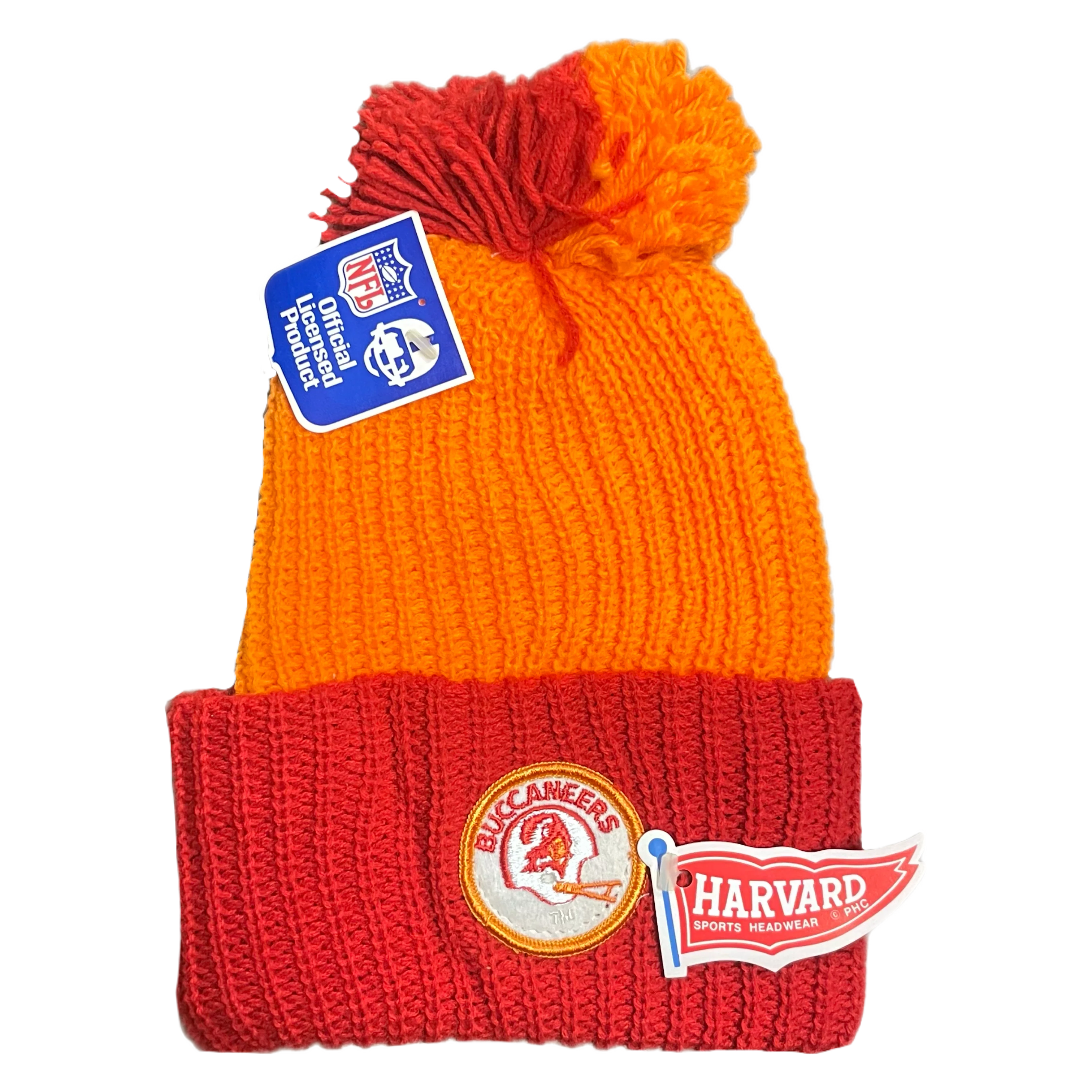 Vintage Tampa Bay "Buccaneers" Harvard Sports Headwear Pom Knit Beanie