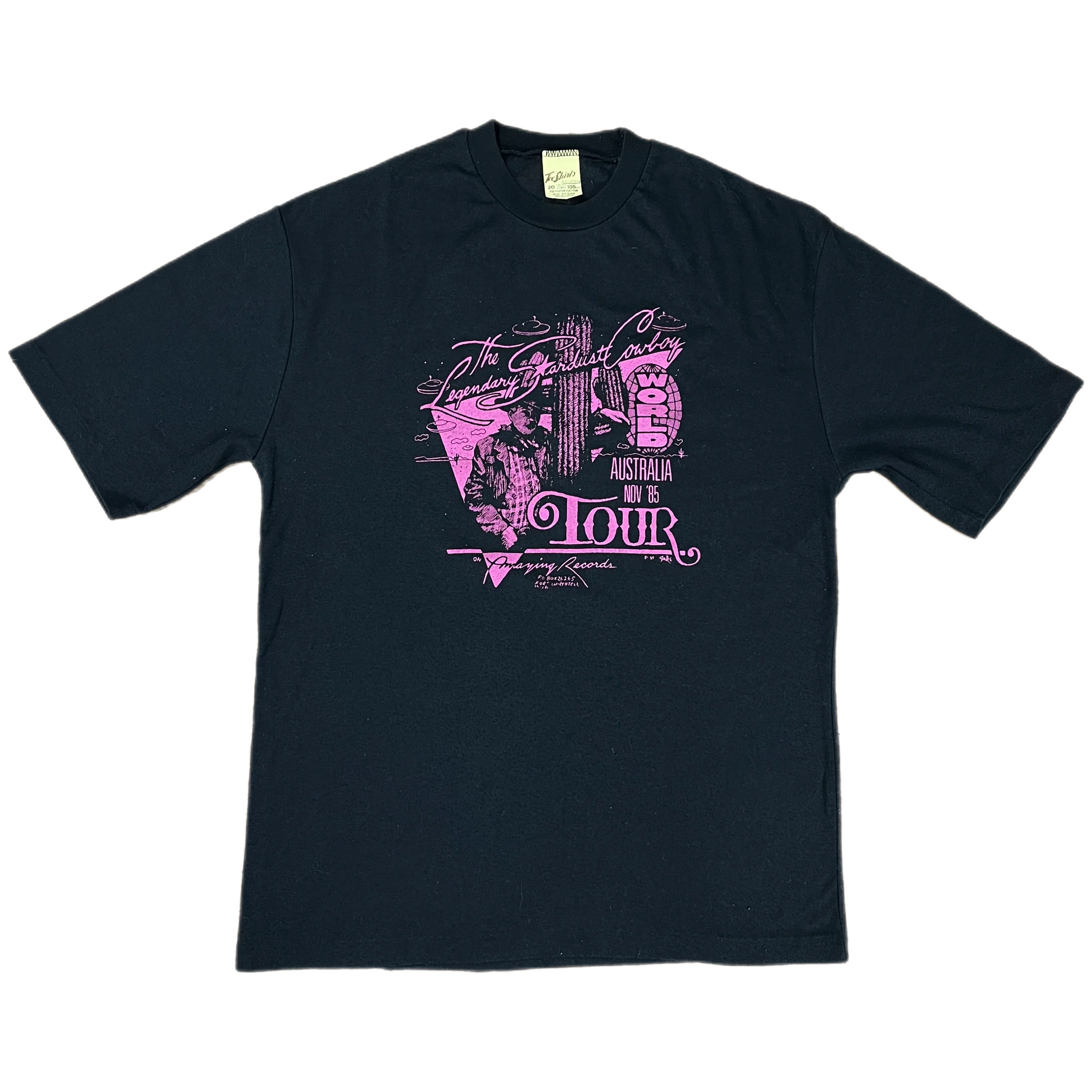 Vintage The Legendary Stardust Cowboy "Amazing Records" 1985 Australia Tour T-Shirt