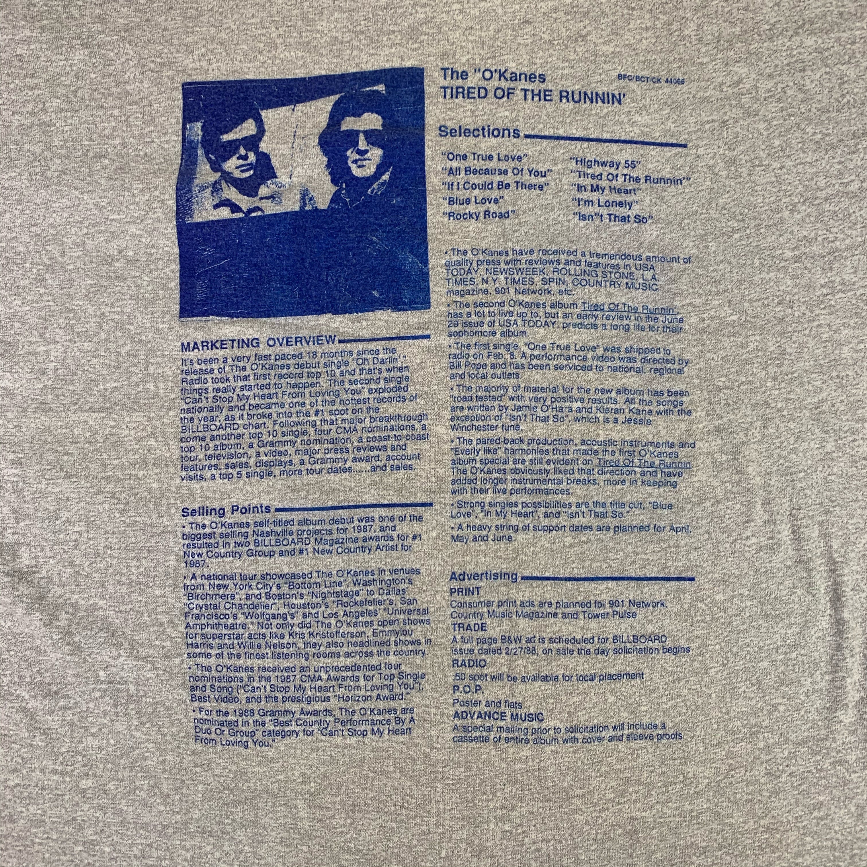 Vintage The O'Kanes "Tired Of Runnin'" T-Shirt - Image 4
