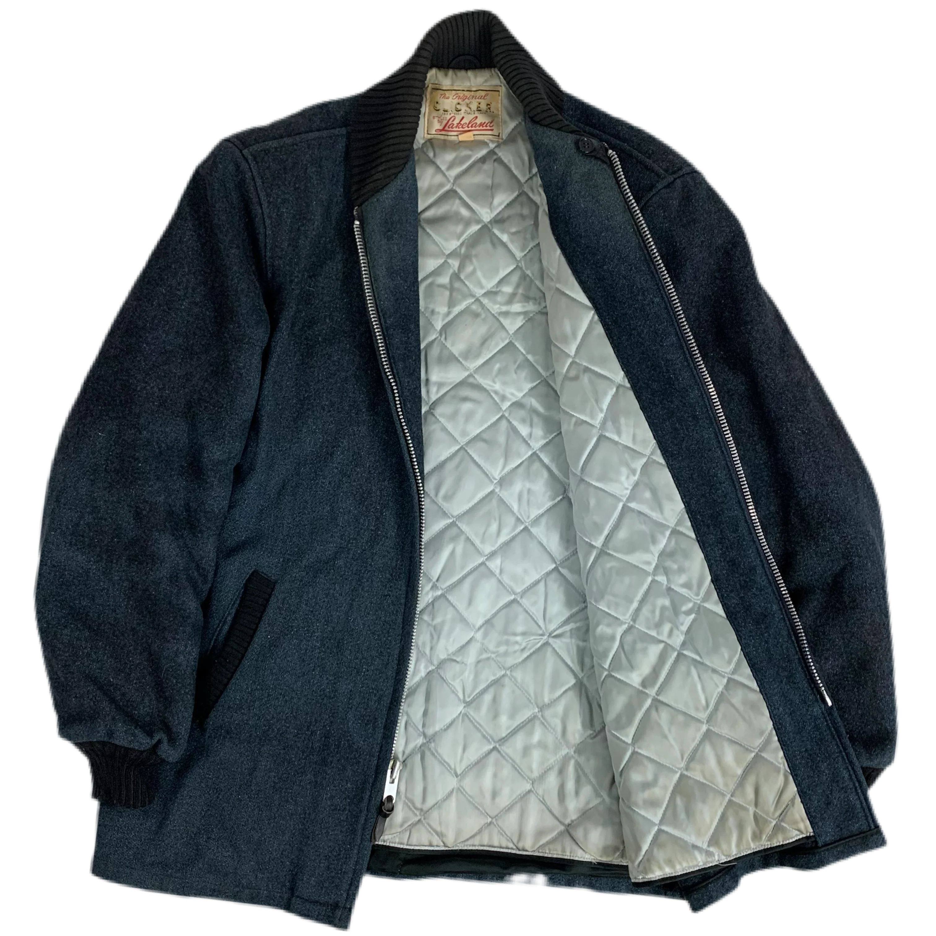 Vintage Original Silver Quilted Lakeland "Wool" Clicker Jacket - Image 6