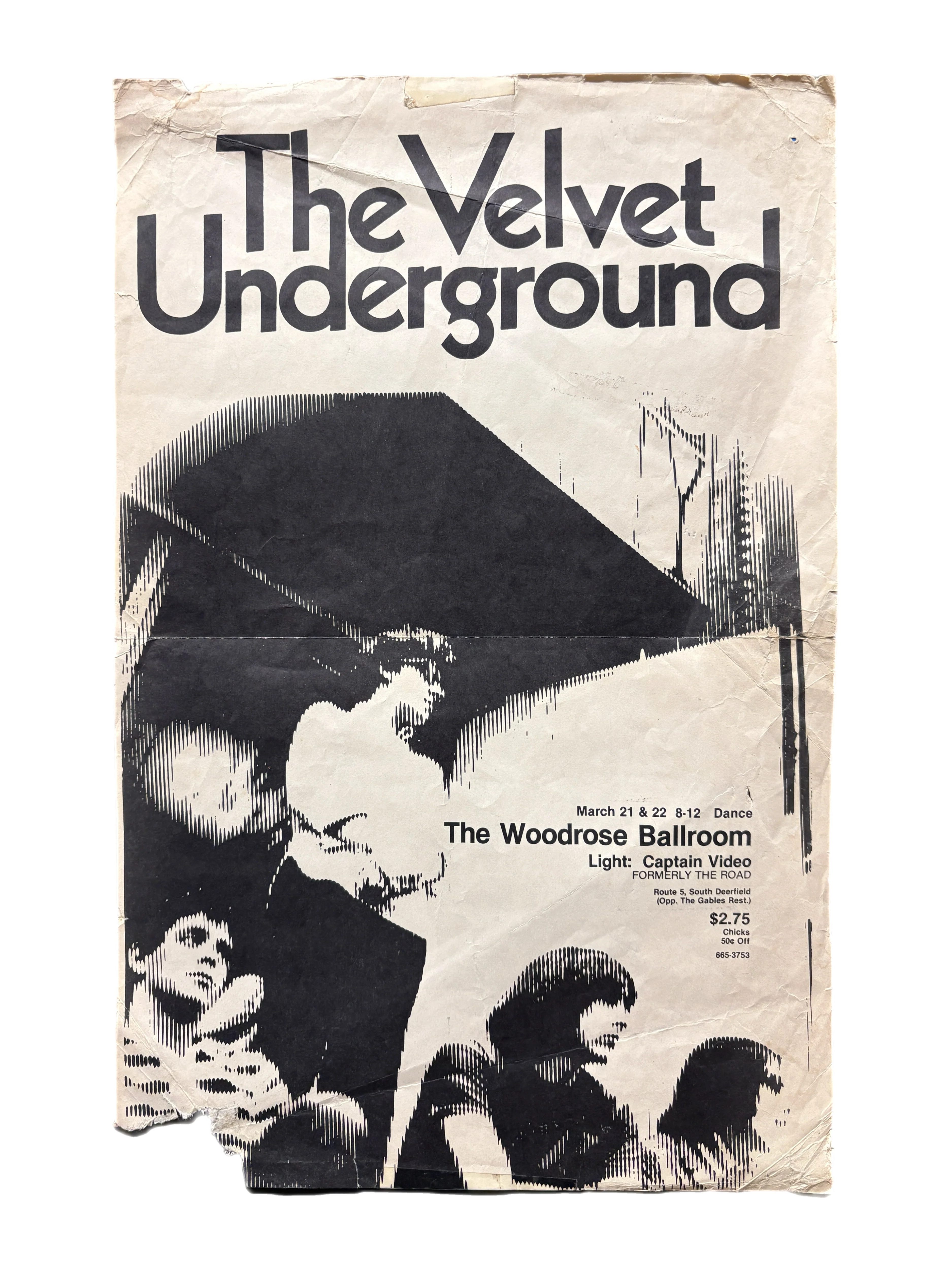 Vintage The Velvet Underground "Live at the Woodrose Ballroom 1969" Poster Reproduction