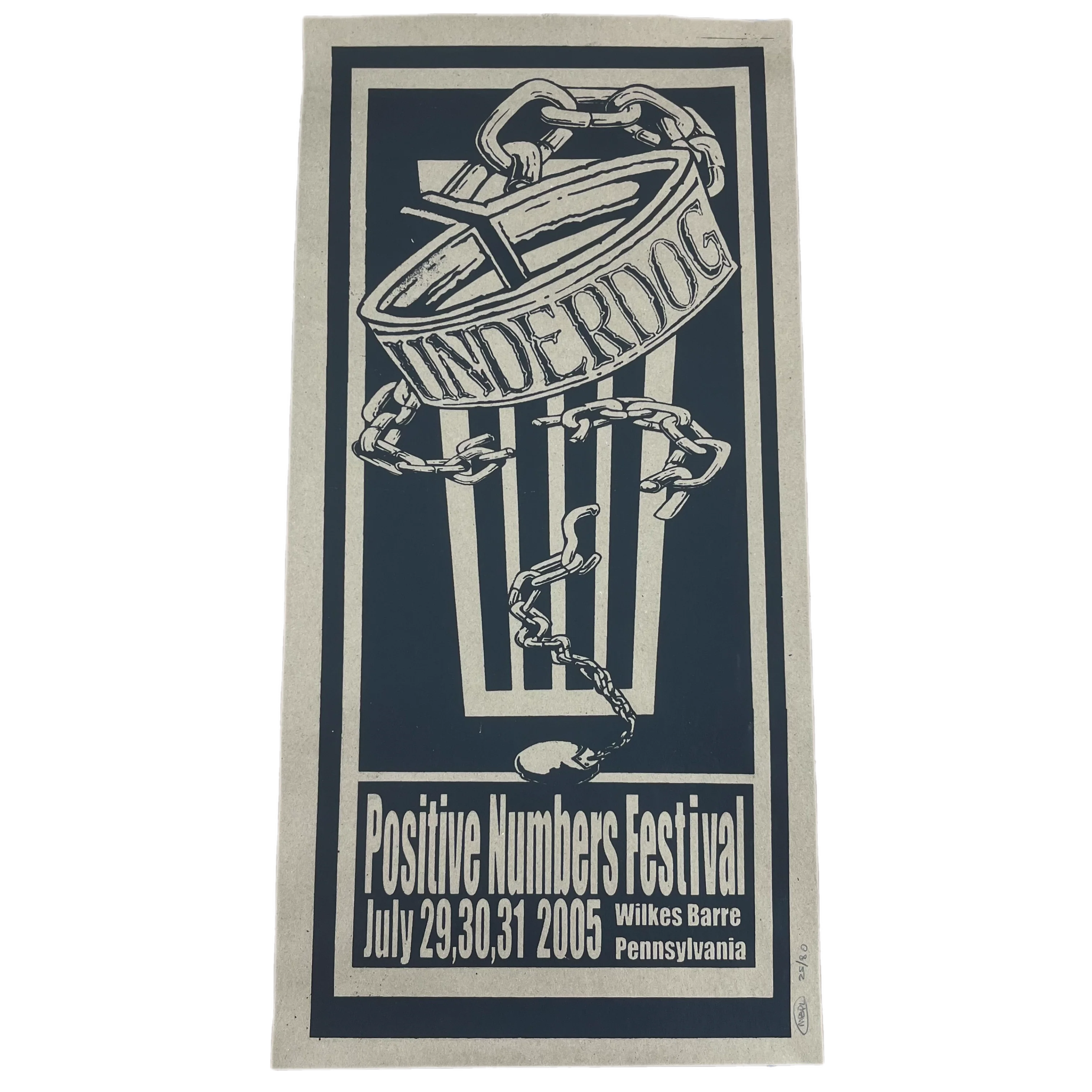 Vintage Underdog "Positive Numbers Festival" Wilkes-Barre Pennsylvania Poster