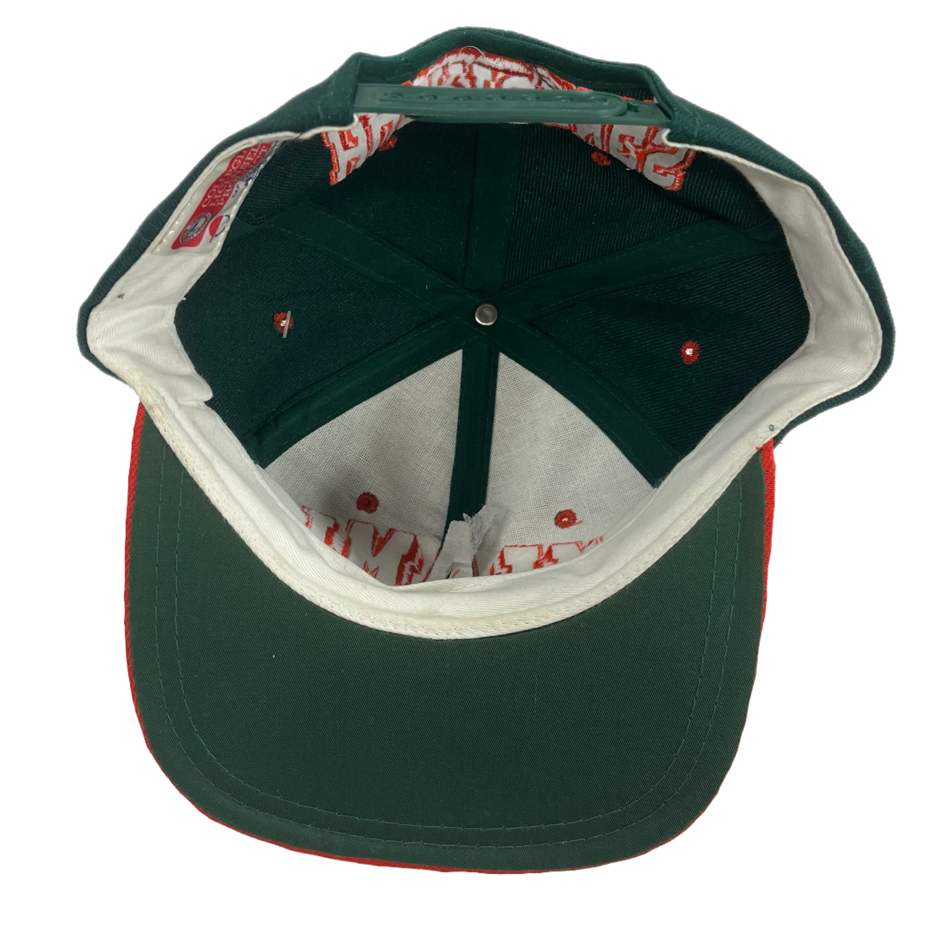 Vintage University Of Miami "Hurricanes" Green Twill Snapback - Image 3