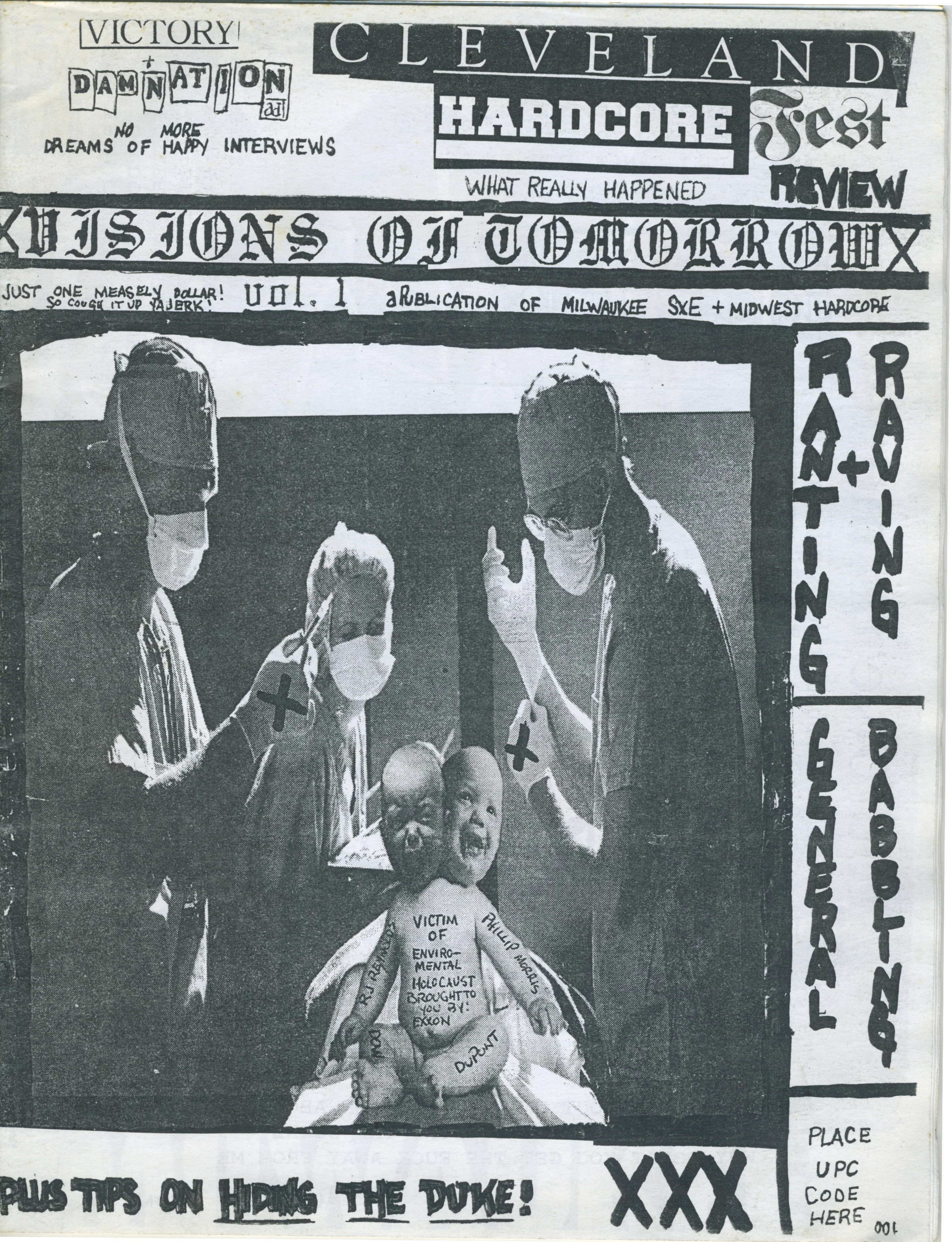 Vintage Visions Of Tomorrow "Milwaukee Straight Edge" Fanzine Issue #1