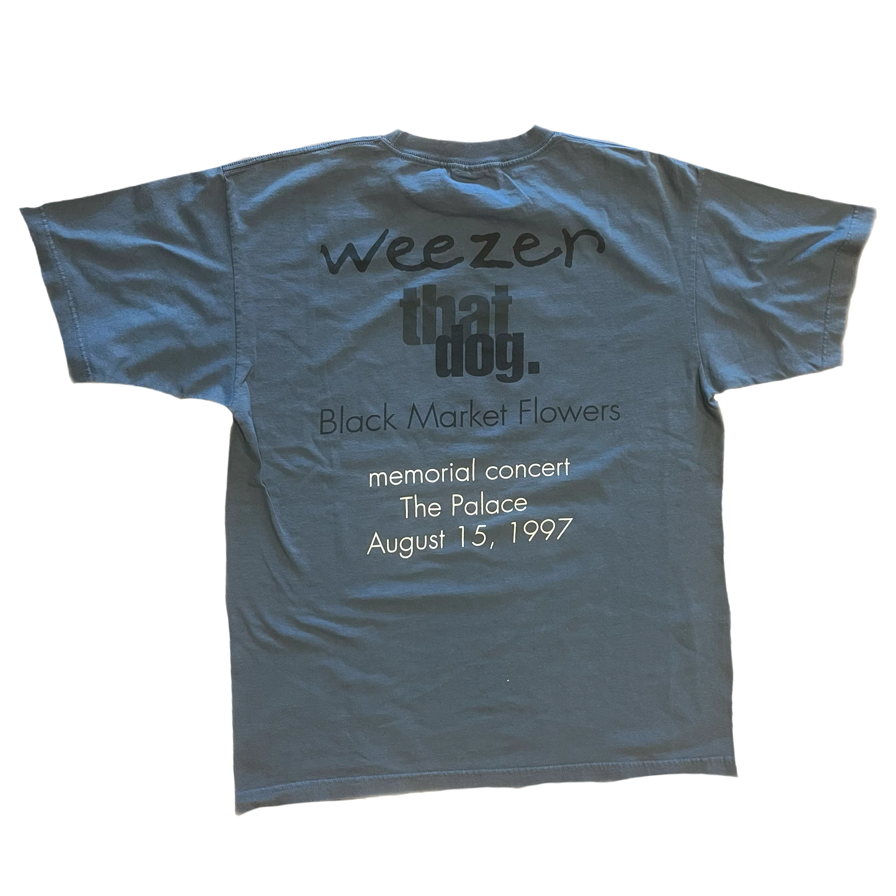 Vintage Weezer That Dog Black Market Flowers "Mykel, Carli And Trysta" '97 Tribute Show T-Shirt - Image 2