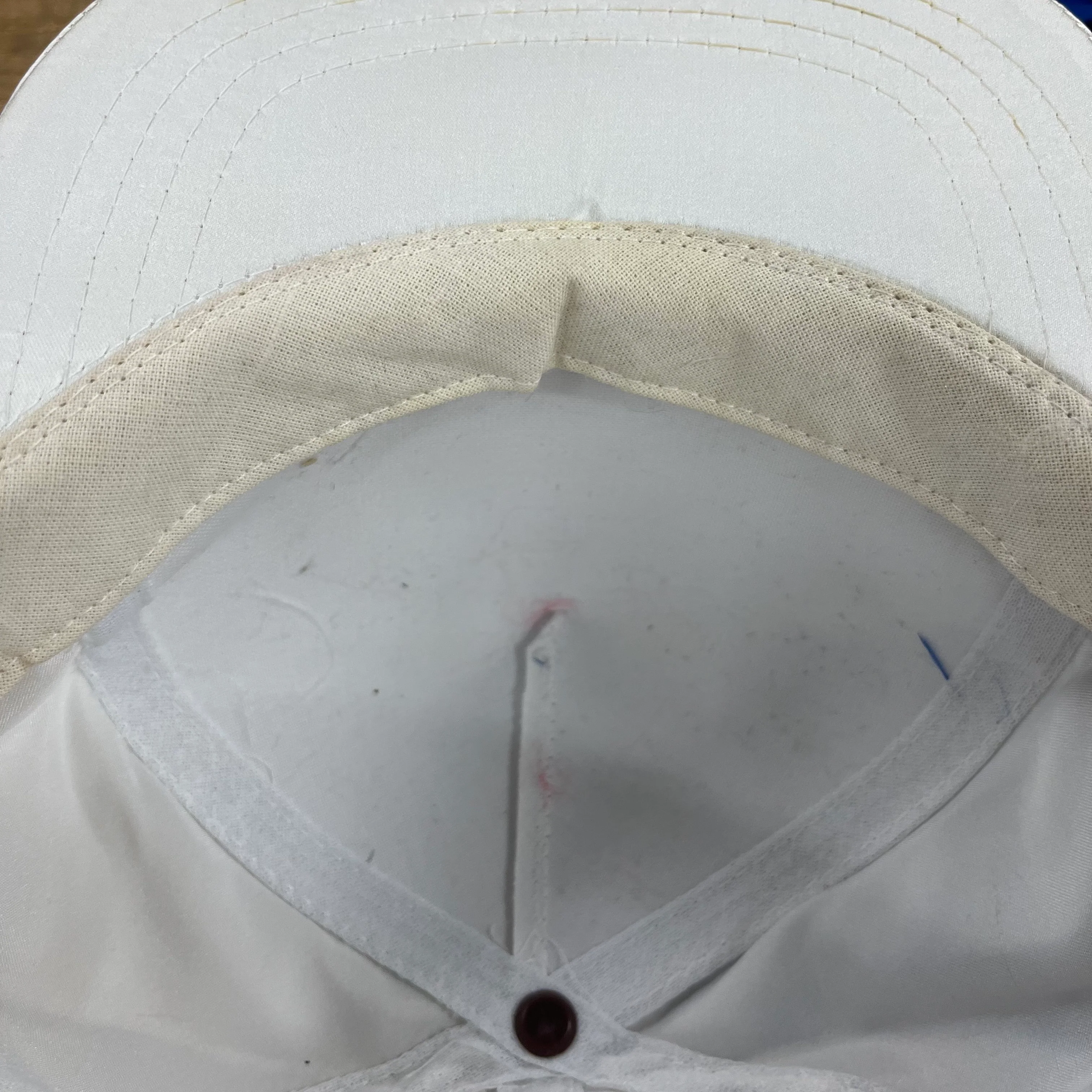 Vintage White Satin Yupoong Snap Back Hat - Image 3